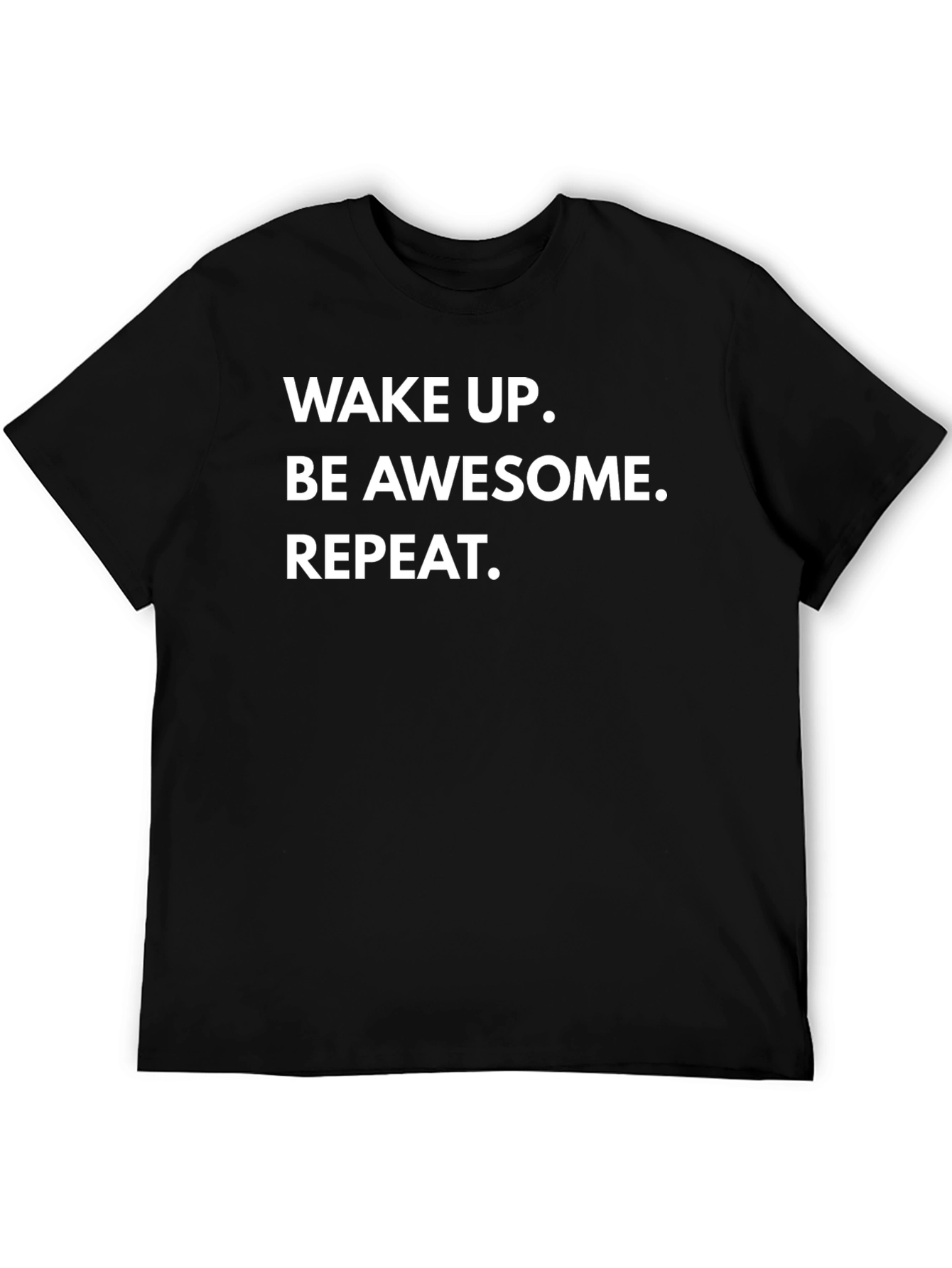 Black Wake Up, Be Awesome, Repeat Graphic Tee view 5