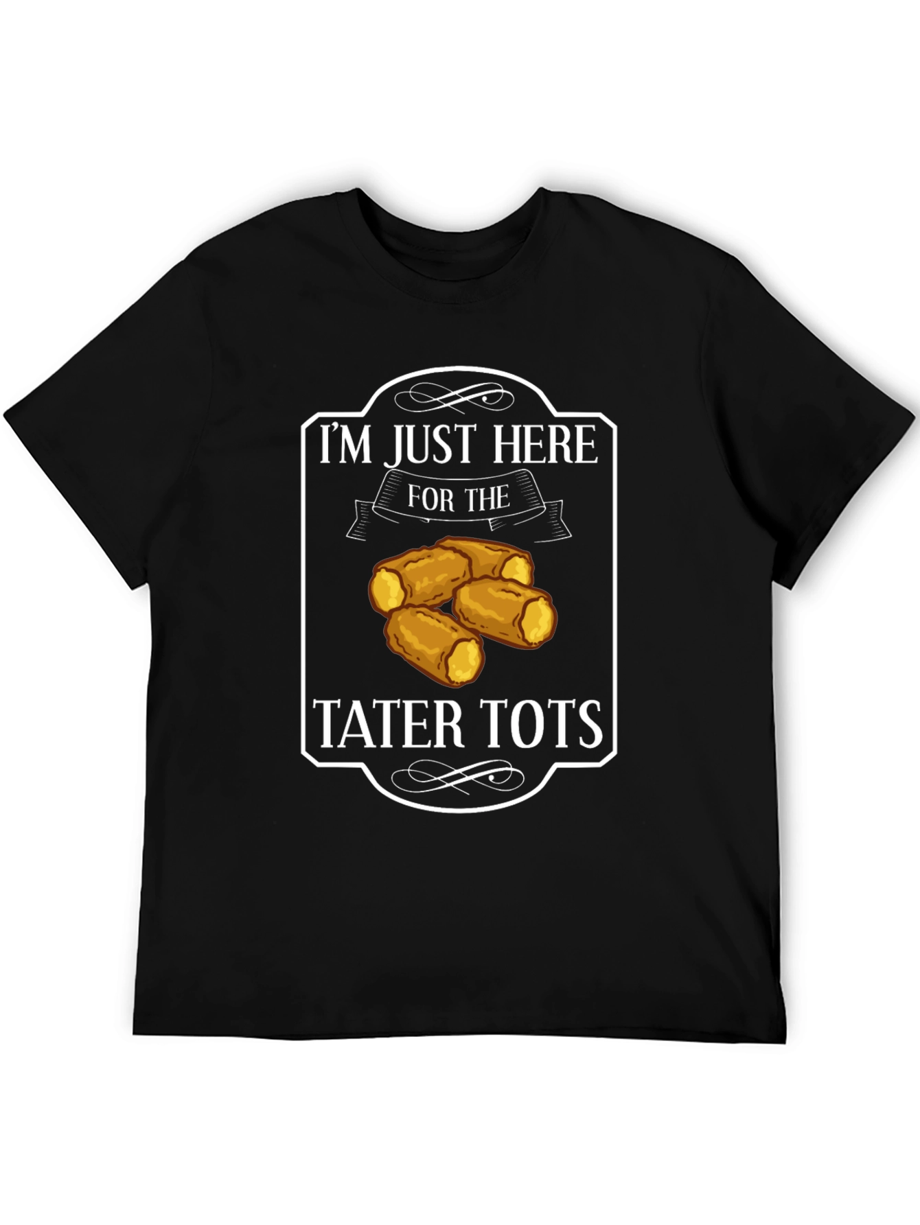 Black Tater Tots Graphic Tee - Funny Foodie Shirt view 5