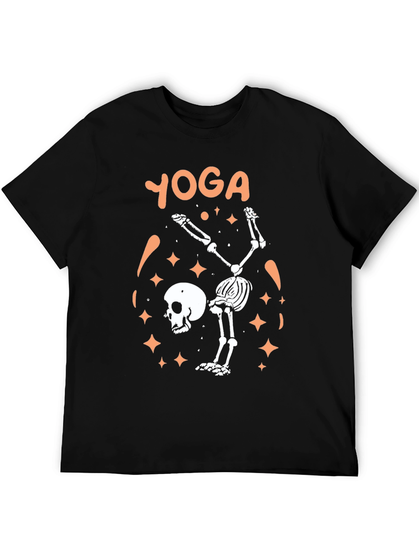 Black Skeleton Yoga T-Shirt, Spooky Funny Tee view 5