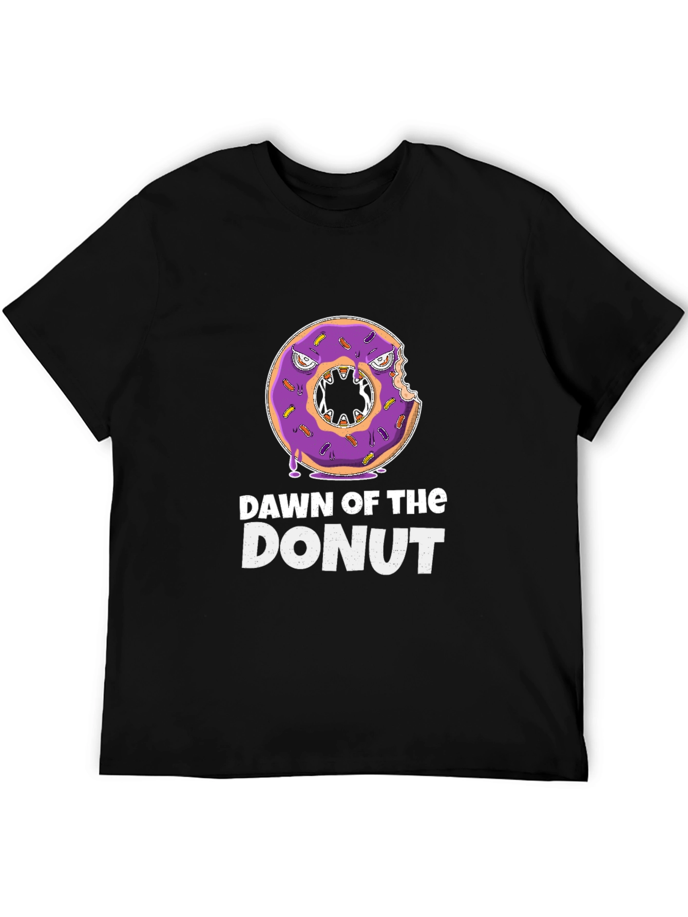 Black Dawn of the Donut T-Shirt - Black Graphic Tee view 5