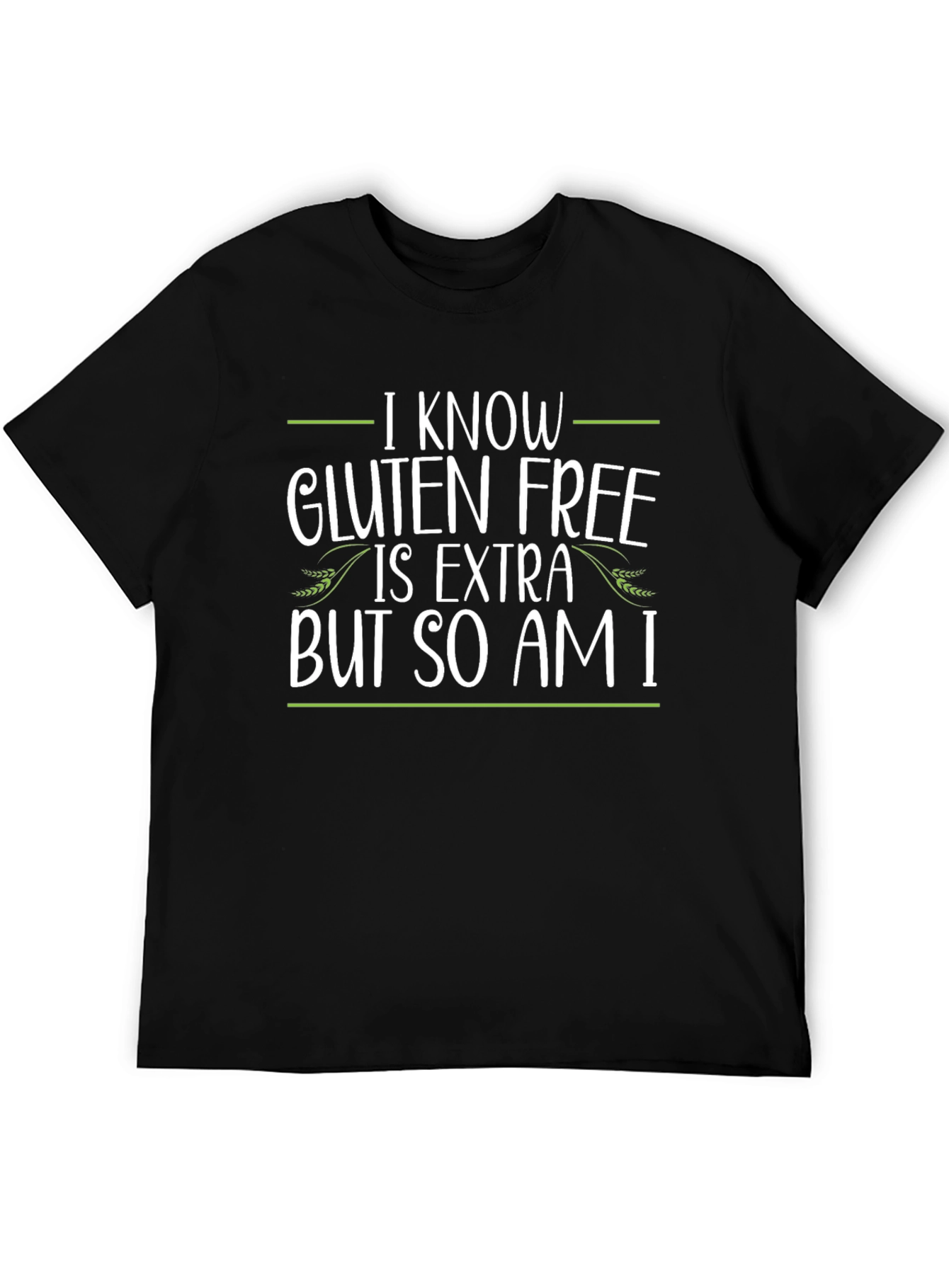 Black Gluten Free Extra T-Shirt Funny Graphic Tee view 5