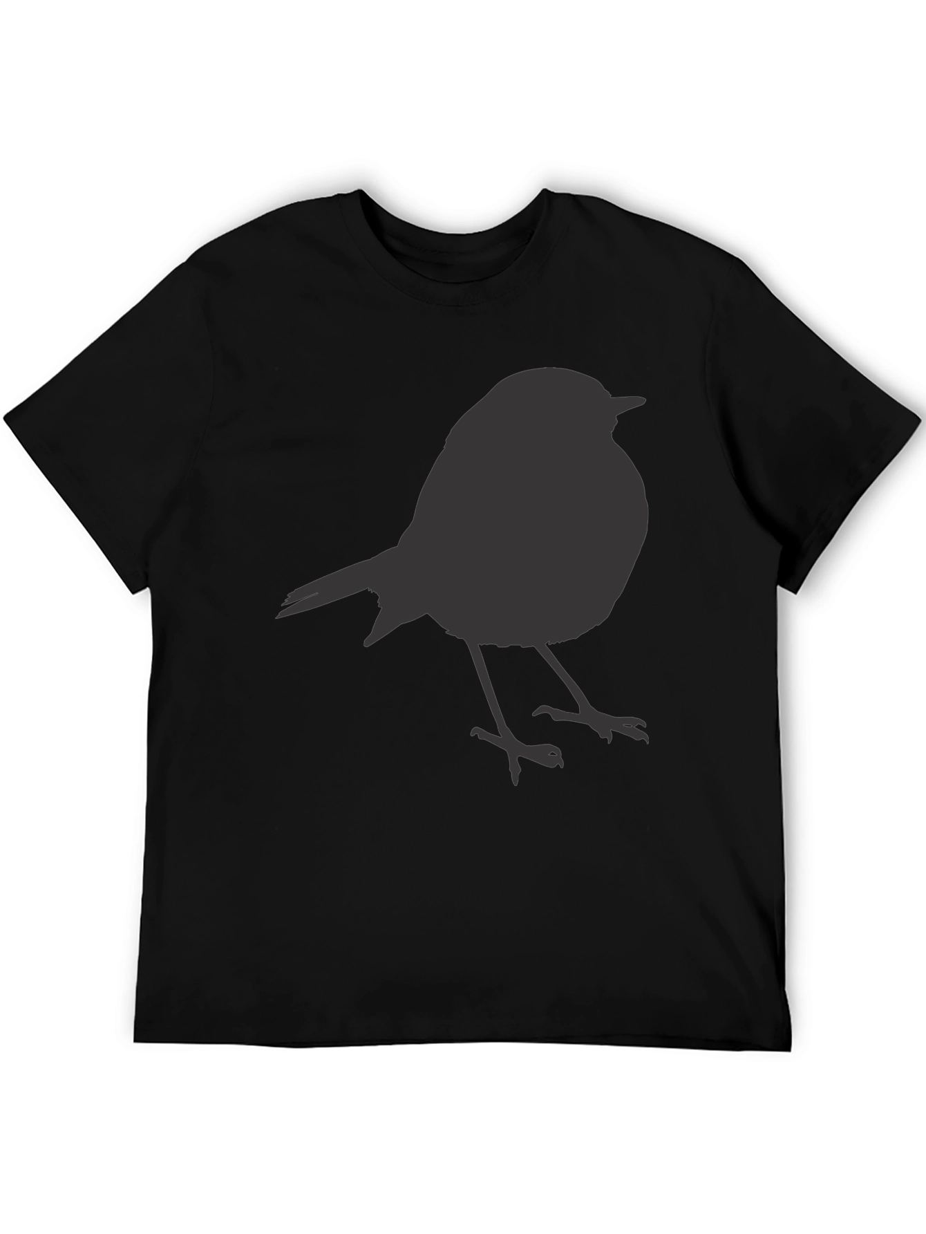 Black Bird Silhouette Black T-Shirt - Stylish Casual Tee view 5