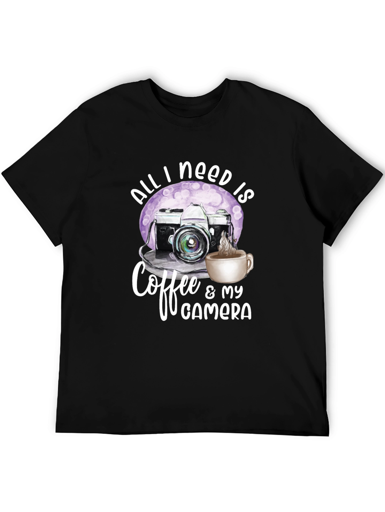 Black Coffee & Camera Graphic Tee - Photographer's Essential view 5