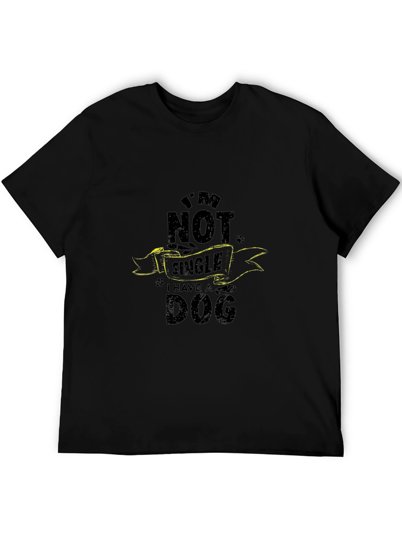 Black I'm Not Single I Have a Dog Black T-Shirt view 5