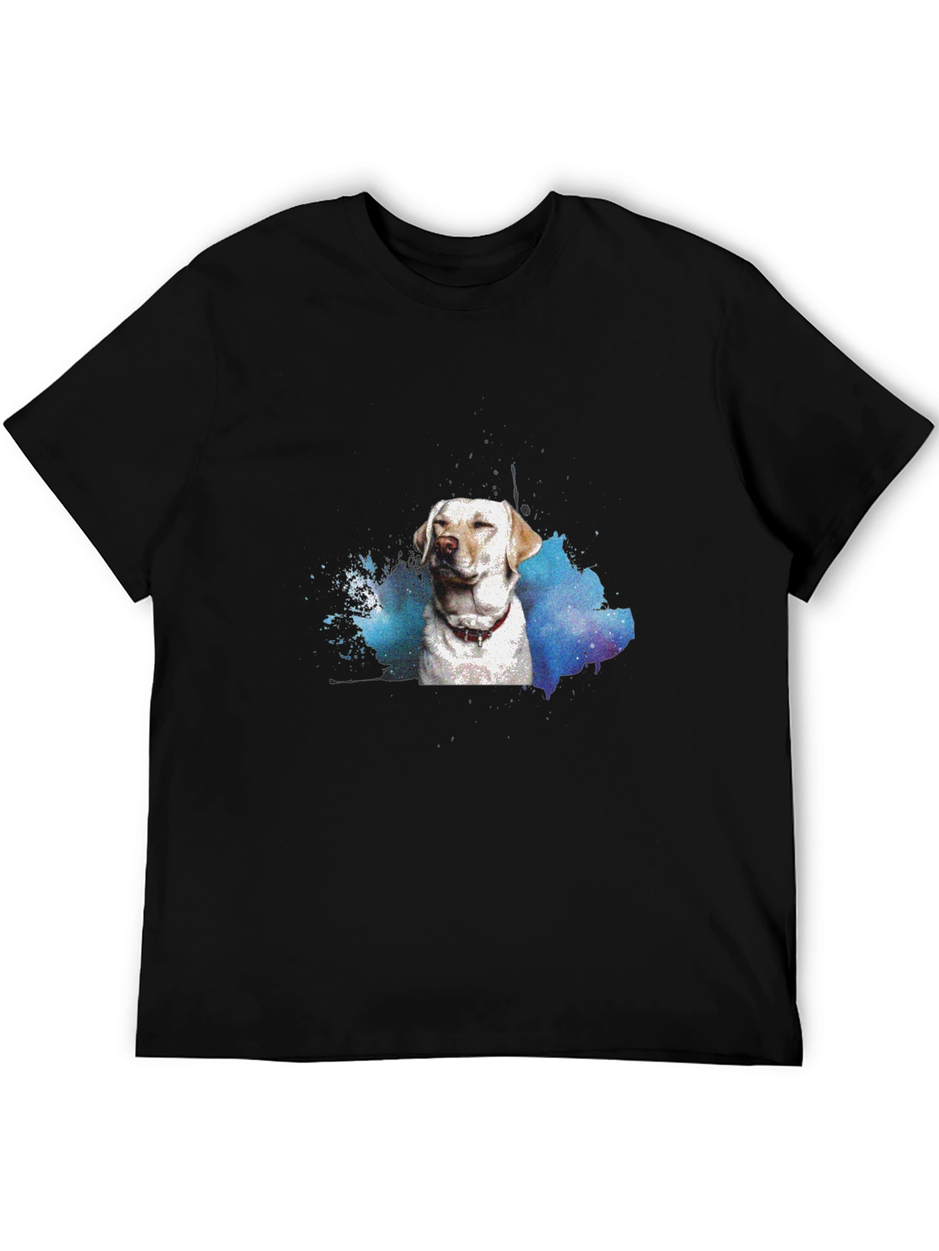 Black Dog Watercolor Black T-Shirt view 5