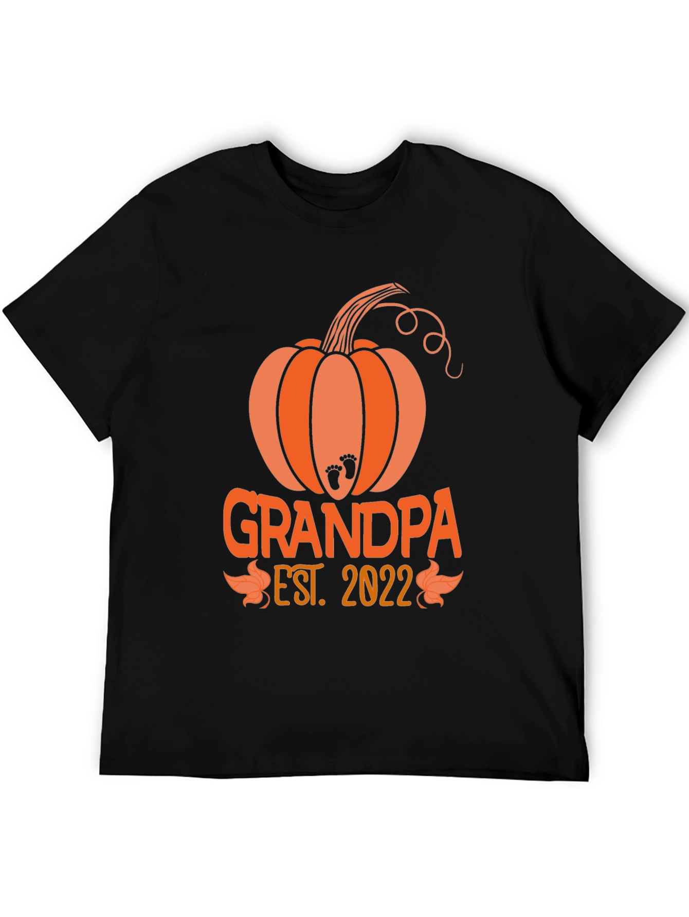 Black Grandpa Est. 2022 Pumpkin T-Shirt view 5