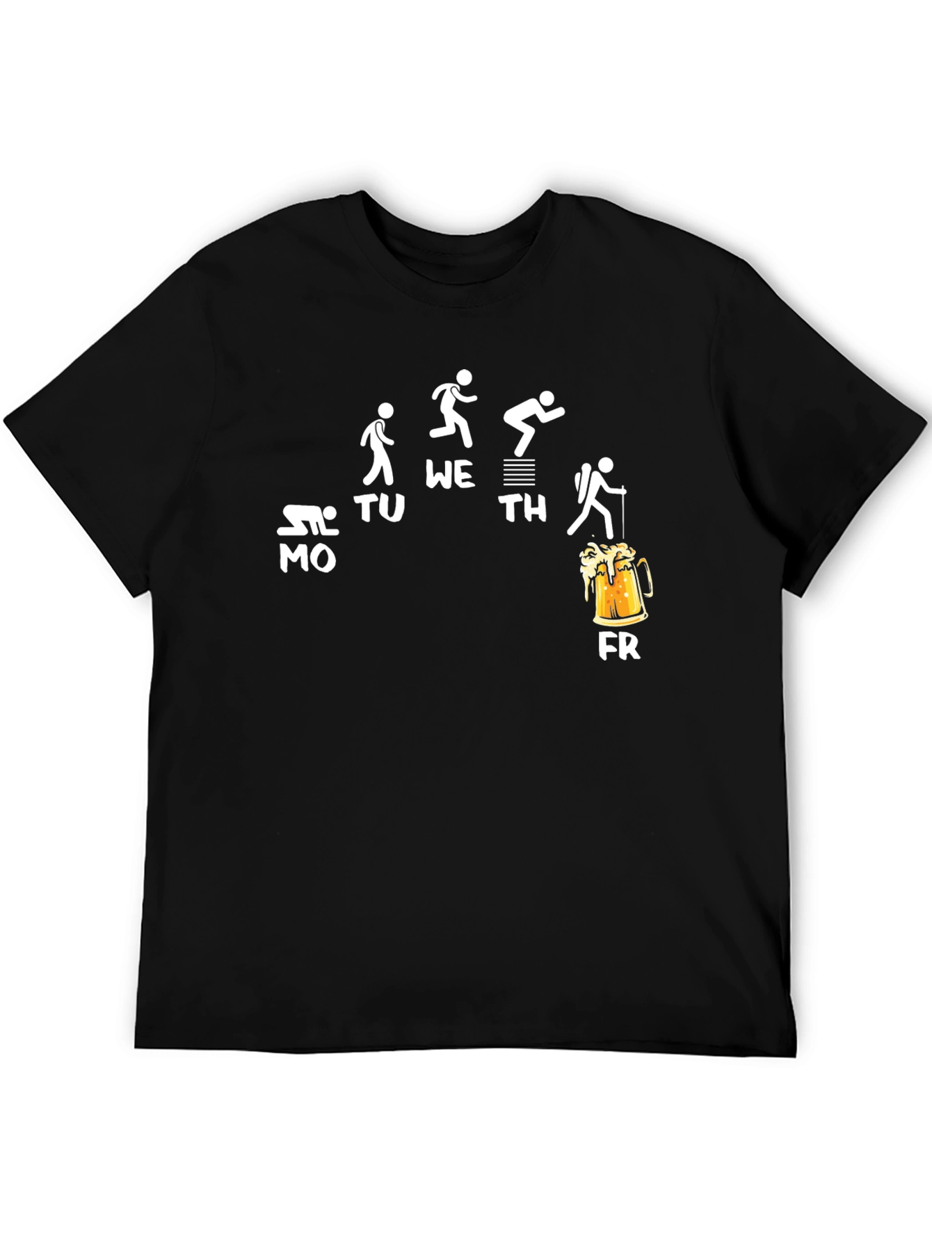 Black Funny Days of the Week Beer T-Shirt view 5