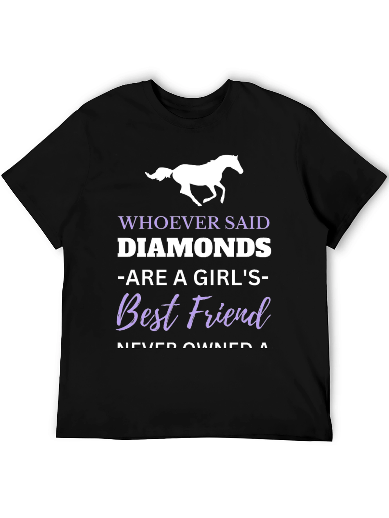 Black Horse Lover T-Shirt - Diamonds Best Friend view 5