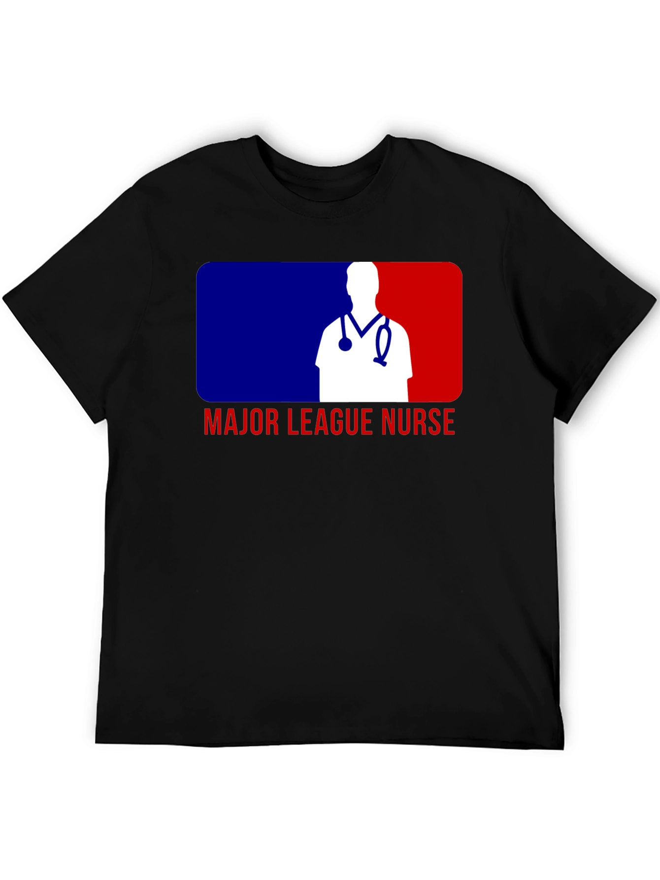 Black Major League Nurse T-Shirt - Baseball Inspired Design view 5