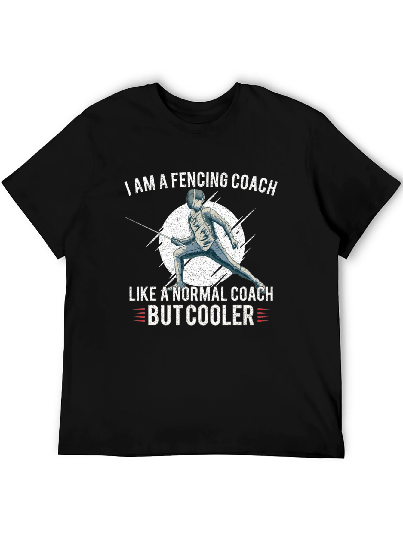 Black Fencing Coach T-Shirt - Cool Coach Apparel view 5