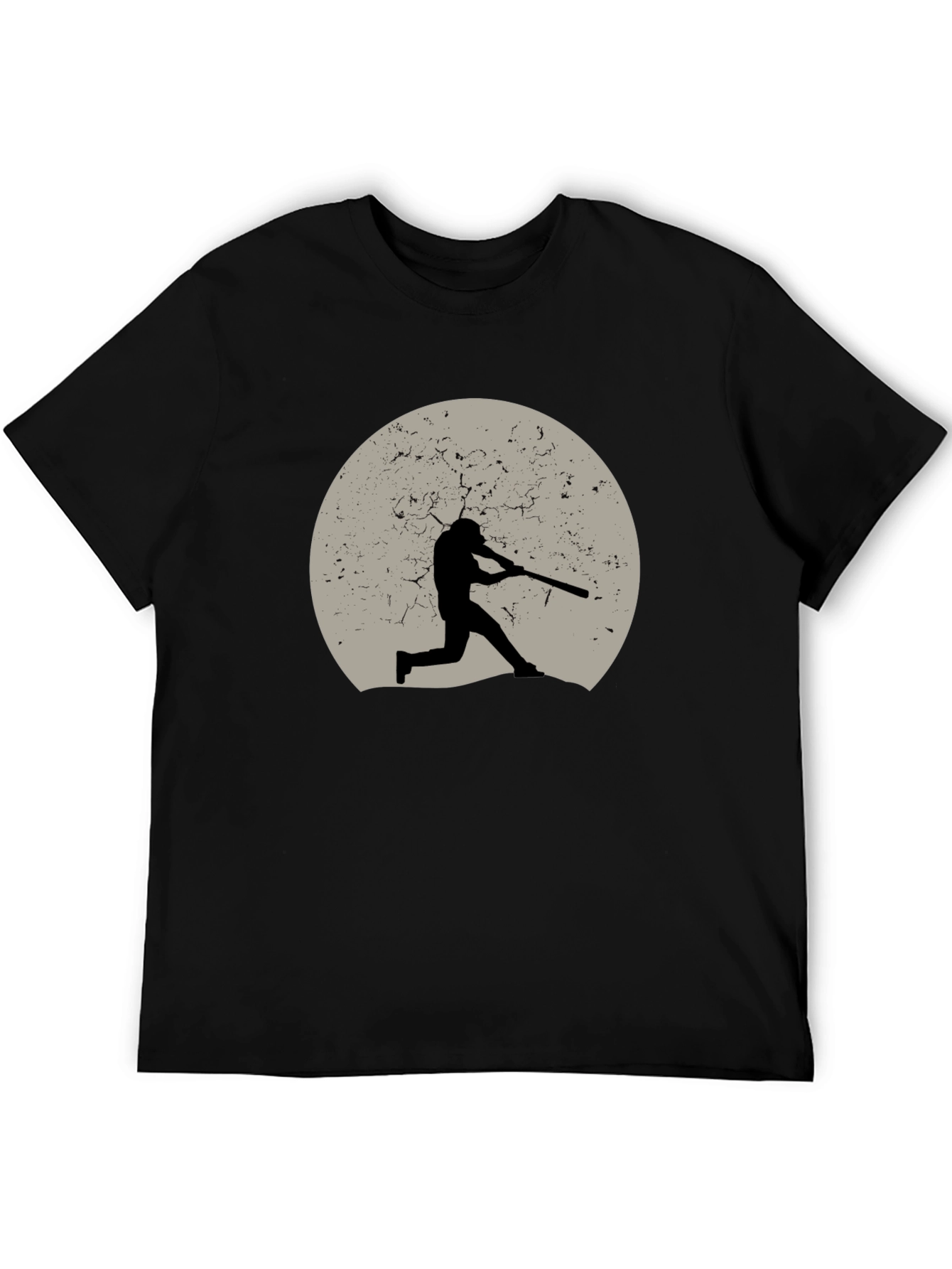 Black Baseball Silhouette Graphic Tee - Black view 5