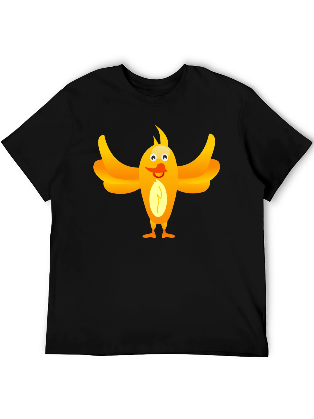 Black Funny Bird Graphic Tee - Unisex Black T-Shirt view 5