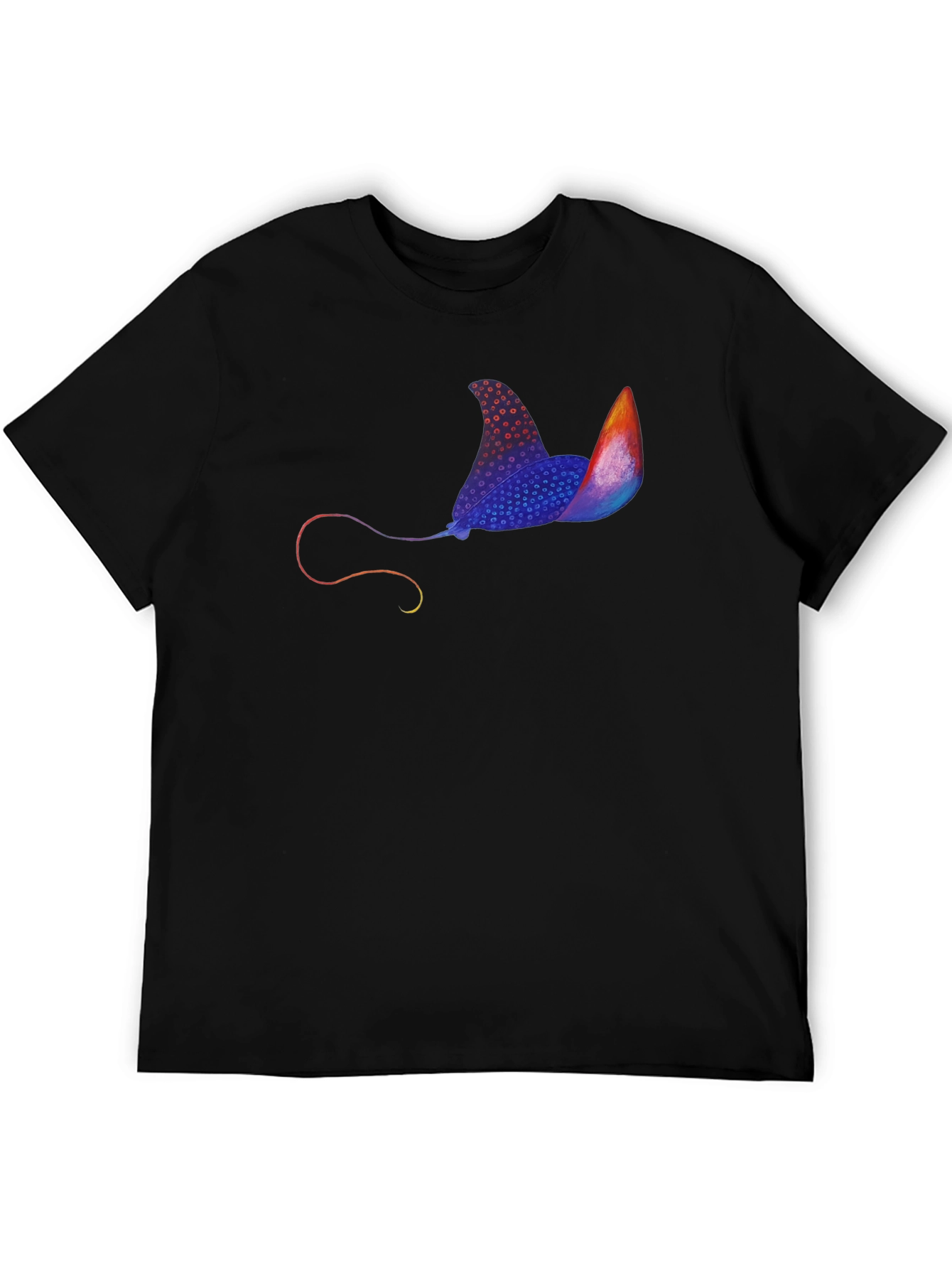 Black Manta Ray Graphic Print Black Tee view 5