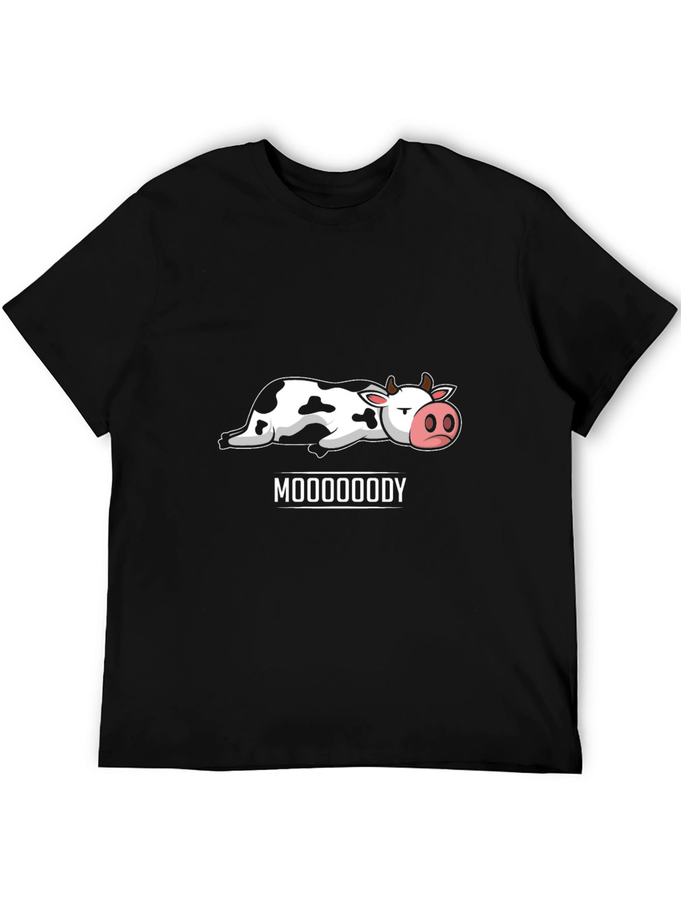 Black Mooooody Cow Graphic T-Shirt - Unisex view 5