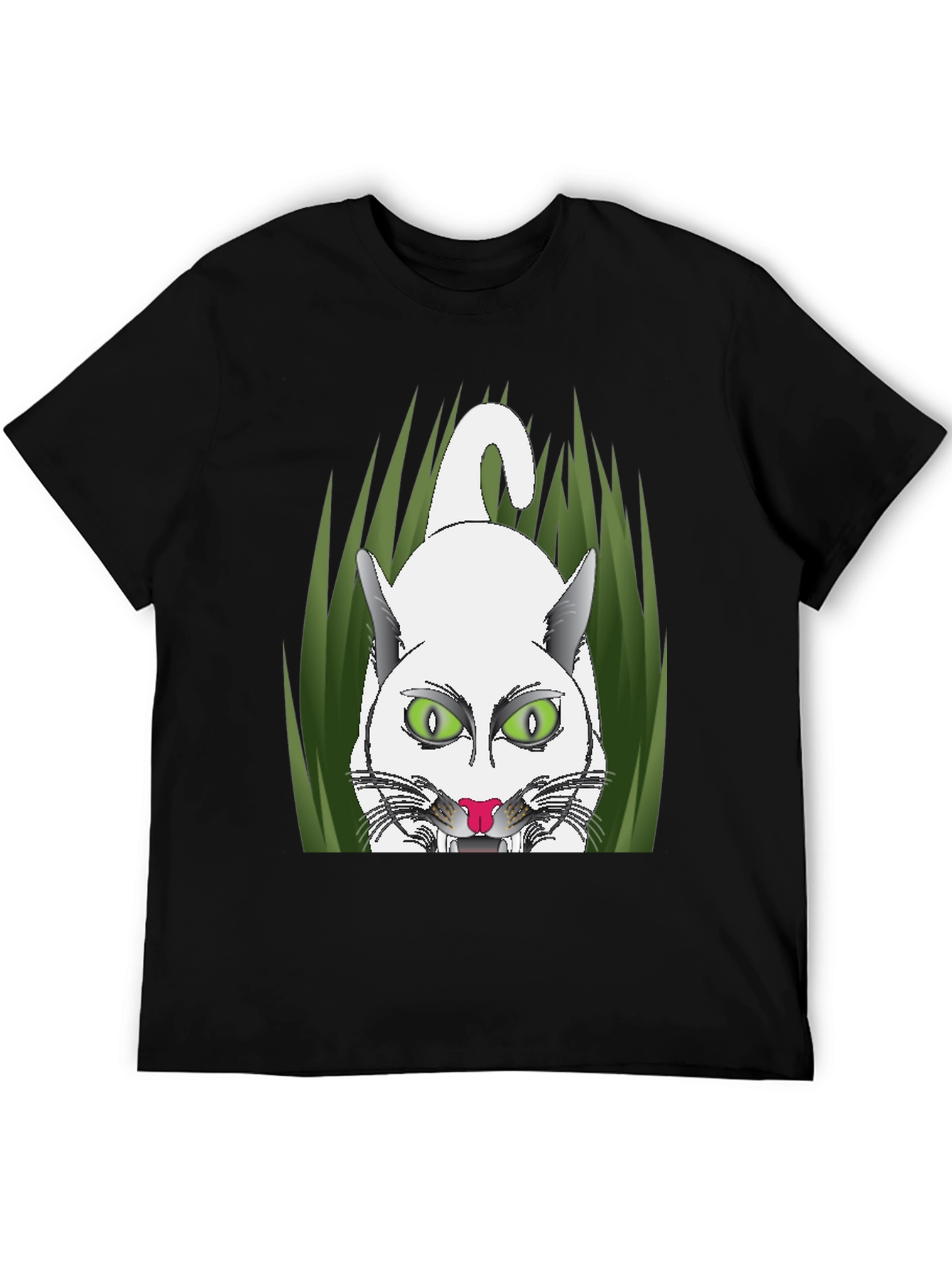 Black Black T-Shirt with Cat Graphic view 5