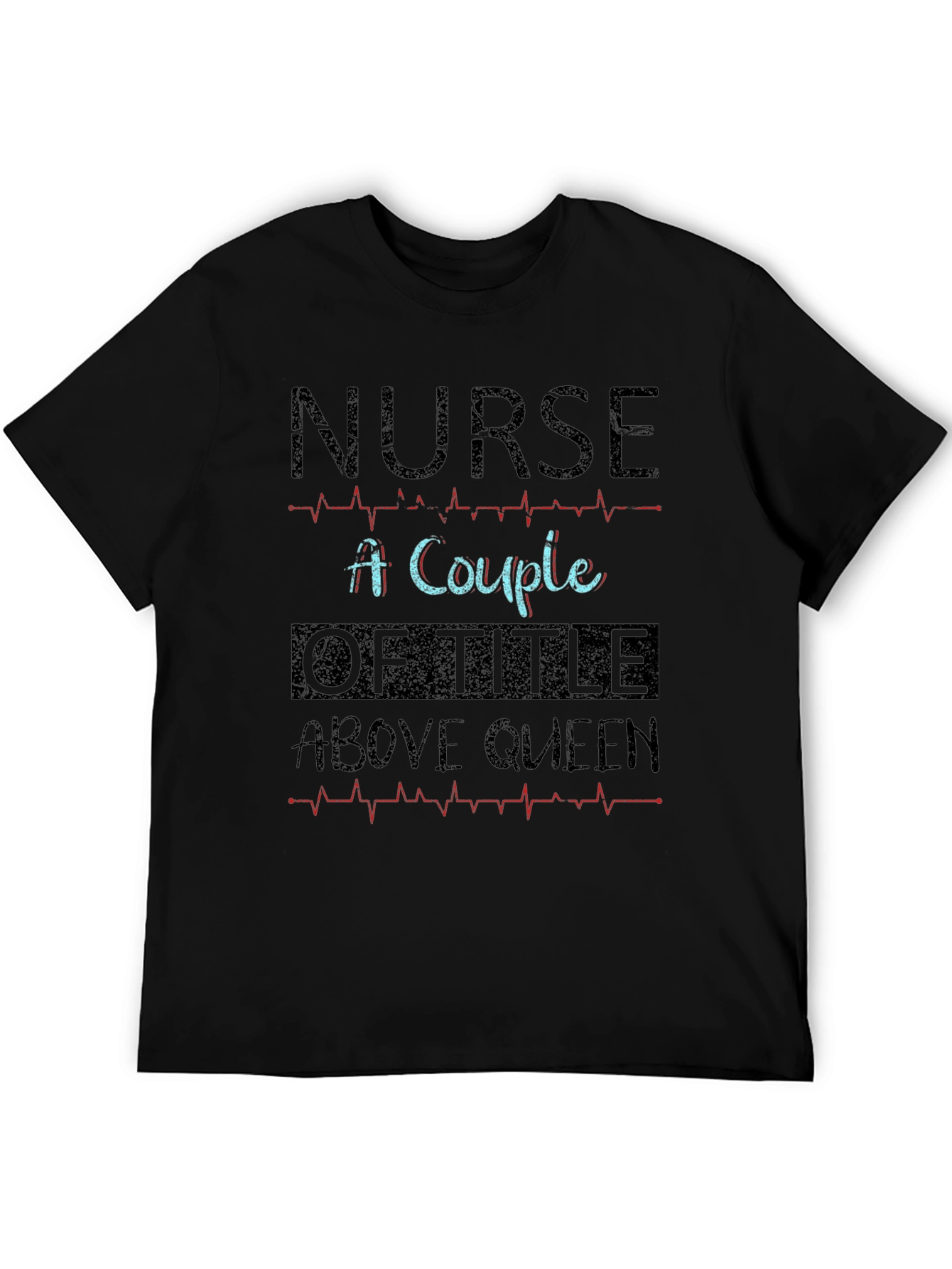 Black Nurse Above Queen Black T-Shirt view 5