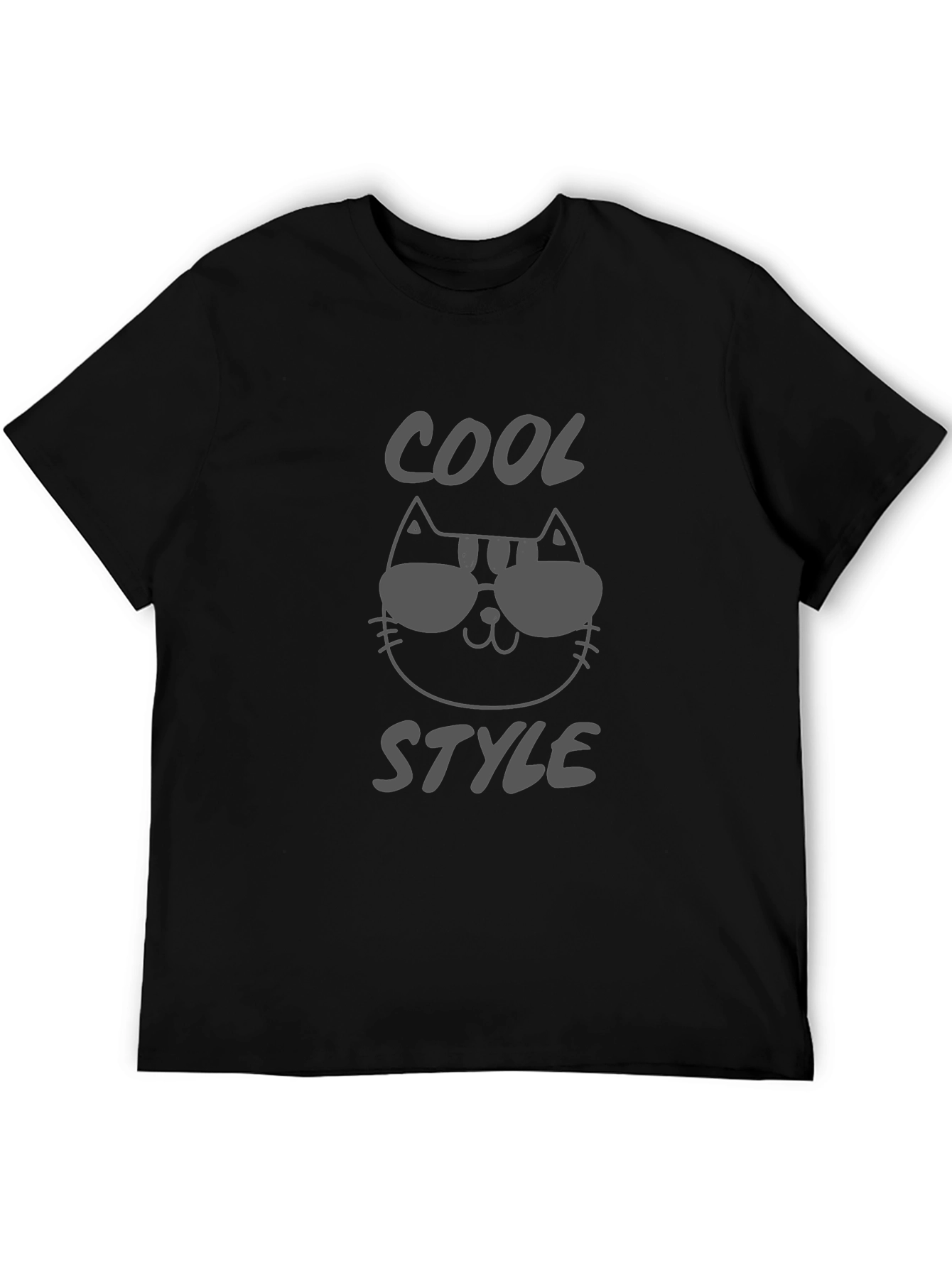 Black Cool Style Cat Graphic Tee - Unisex view 5