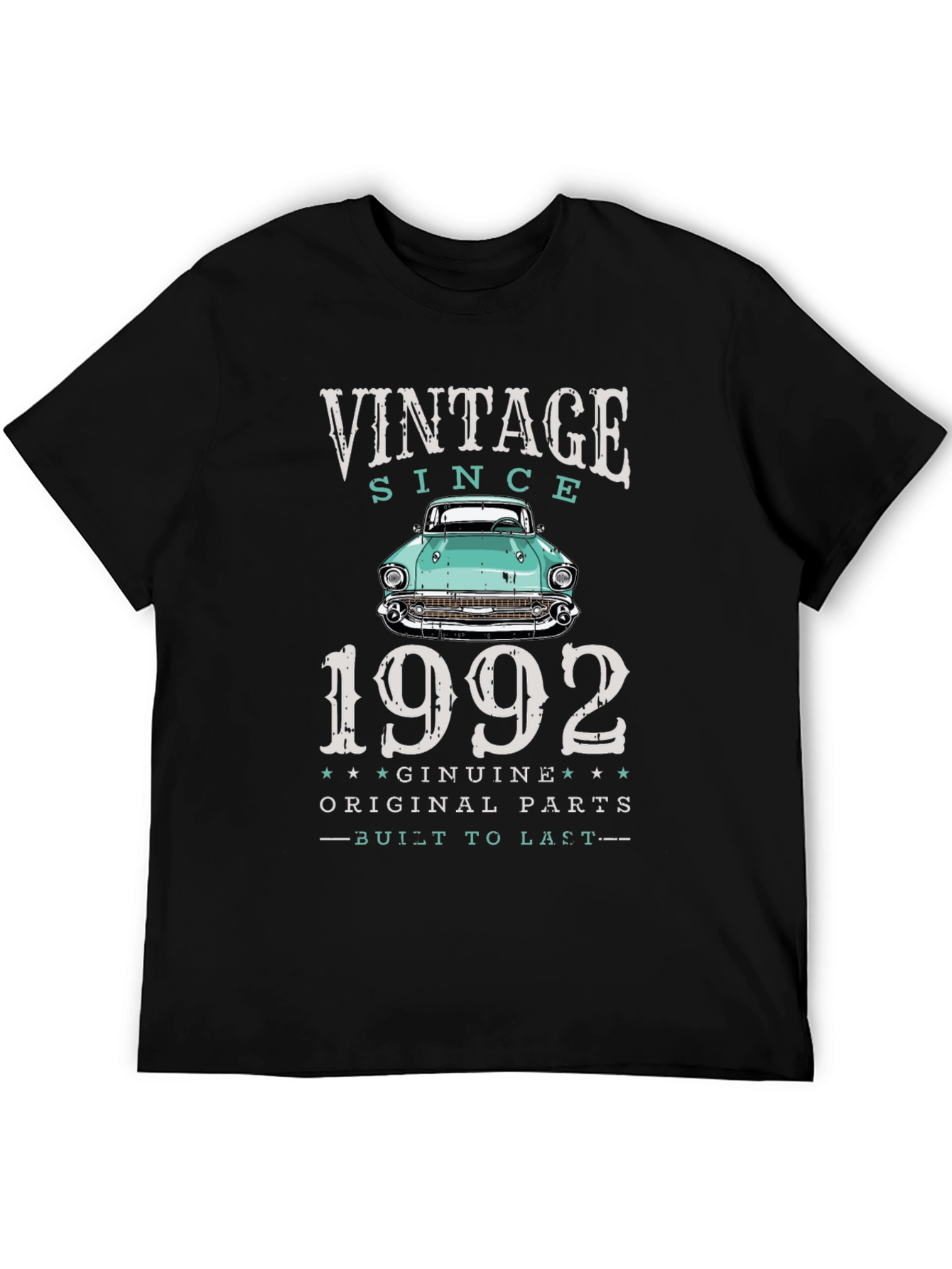 Black Vintage Since 1992 Car Graphic T-Shirt view 5