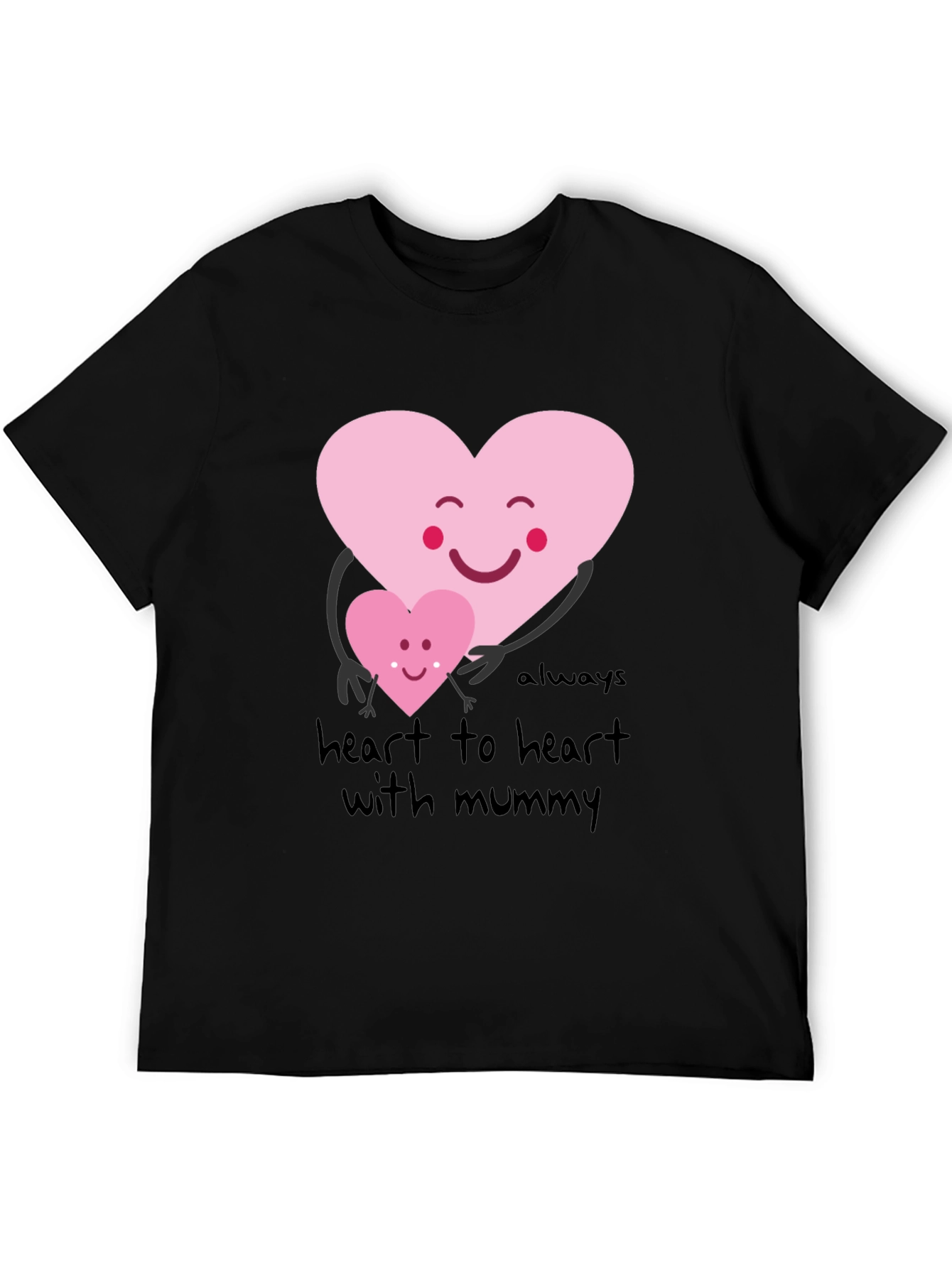 Black Heart to Heart with Mummy Graphic Tee view 5