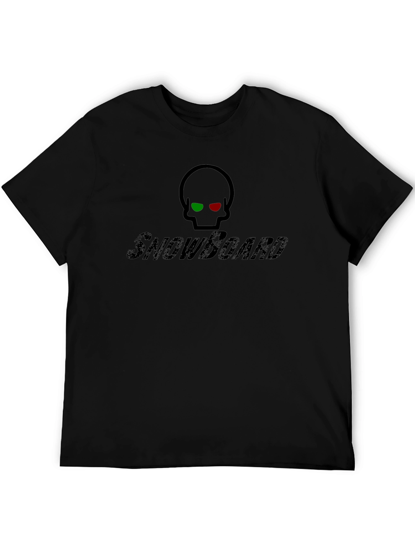 Black Snowboard Skull Graphic Black T-Shirt view 5