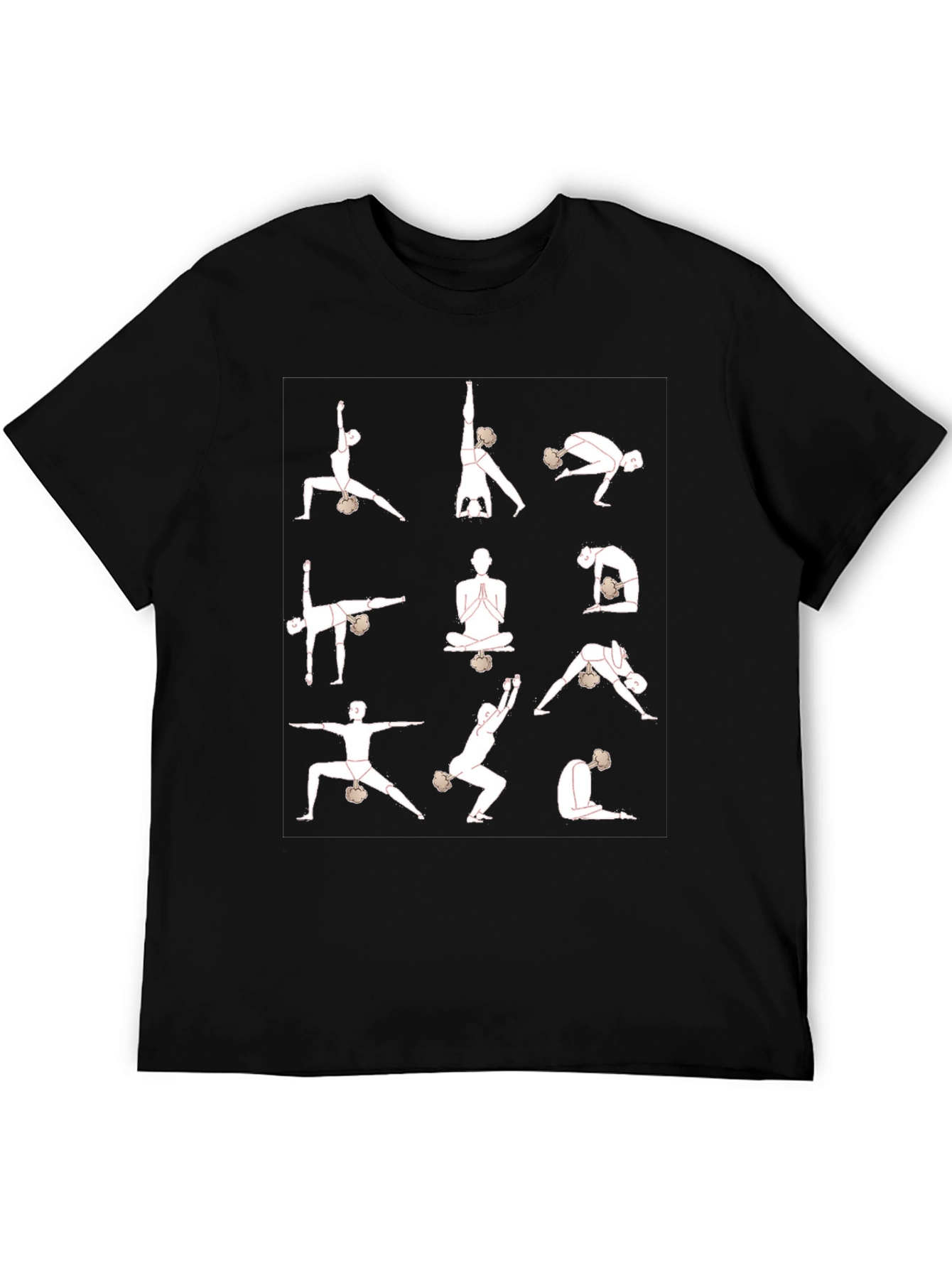 Black Yoga Pose Graphic T-Shirt - Black Cotton Blend view 5