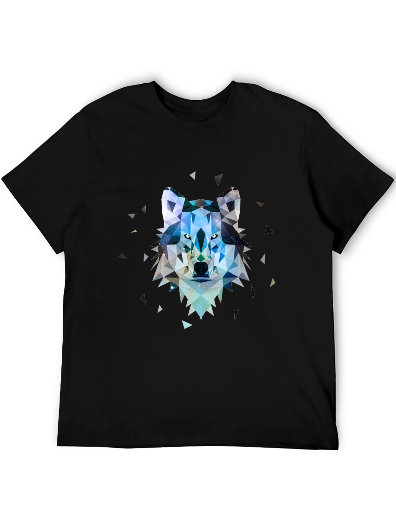 Black Geometric Wolf Graphic Tee view 5