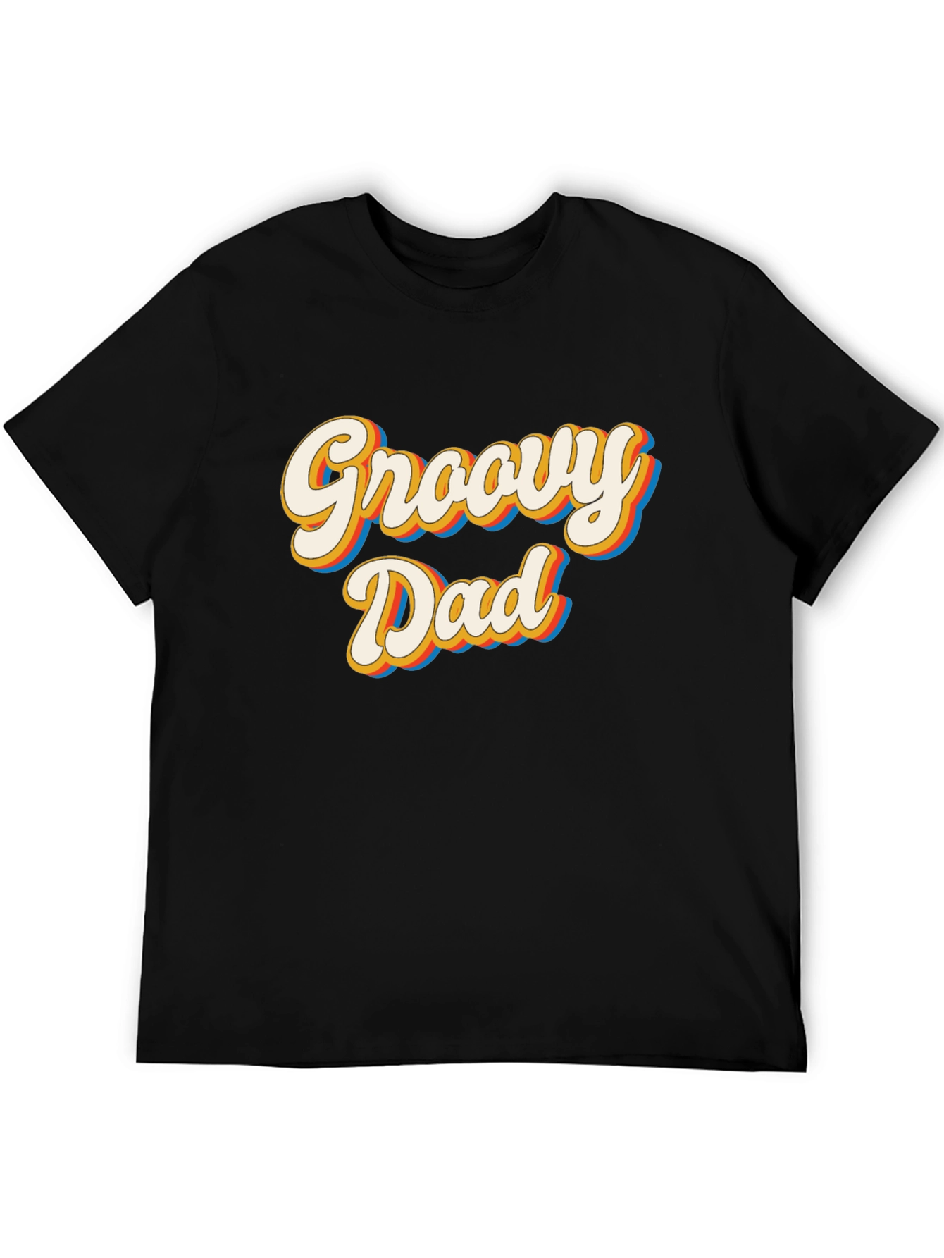 Black Groovy Dad Retro Style T-Shirt view 5