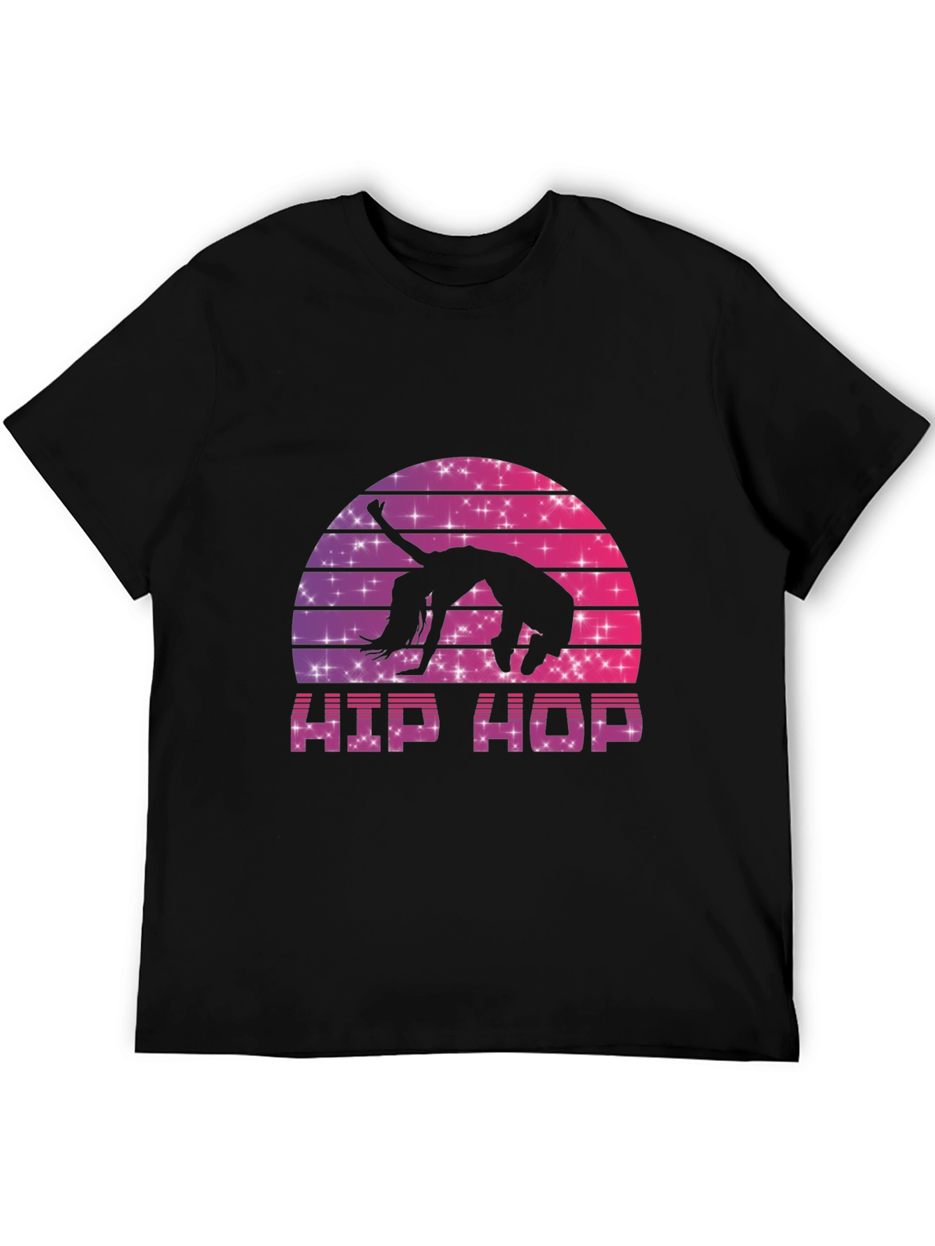 Black Retro Hip Hop Dance T-Shirt view 5