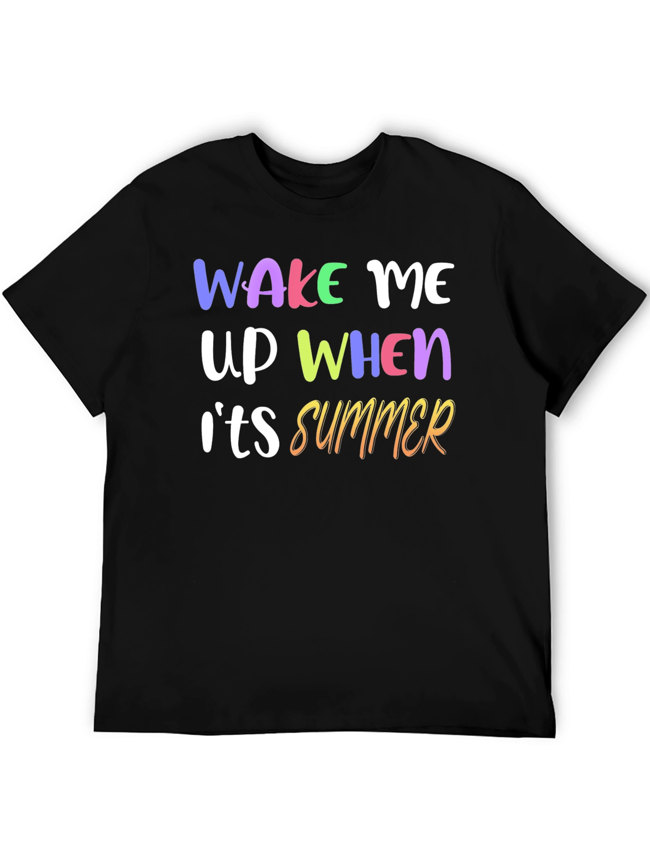 Black Wake Me Up When It's Summer Graphic T-Shirt view 5