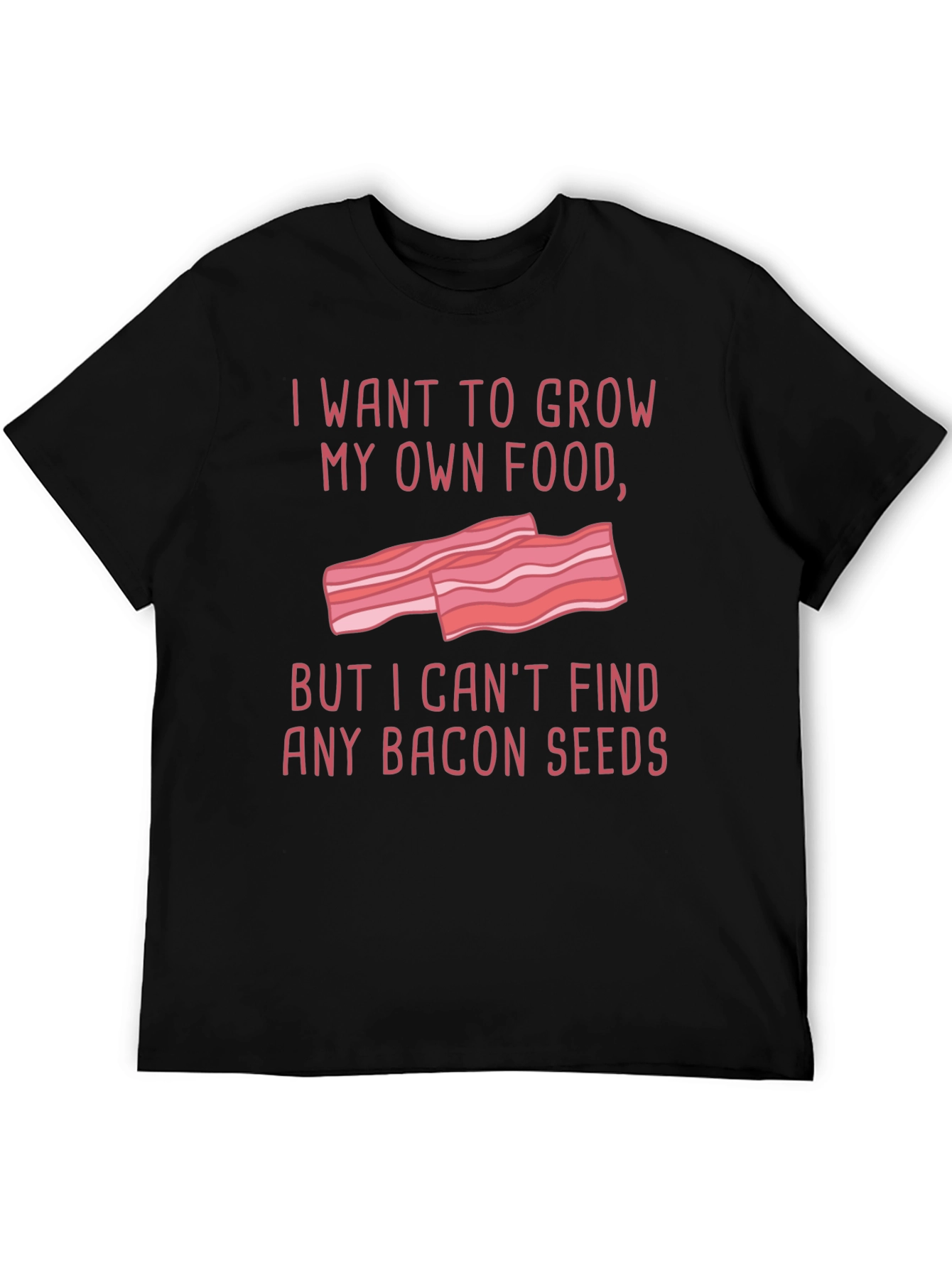 Black Funny Bacon Seeds Graphic T-Shirt view 5