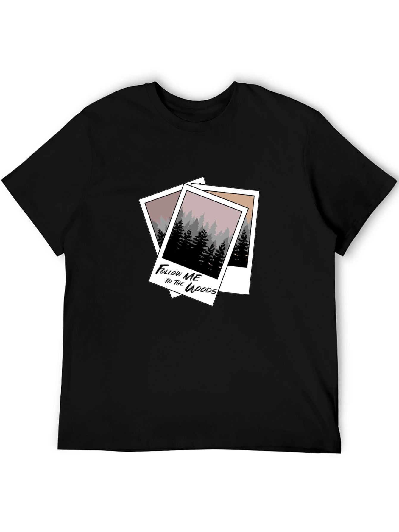 Black Follow Me to the Woods Graphic Tee - Black view 5