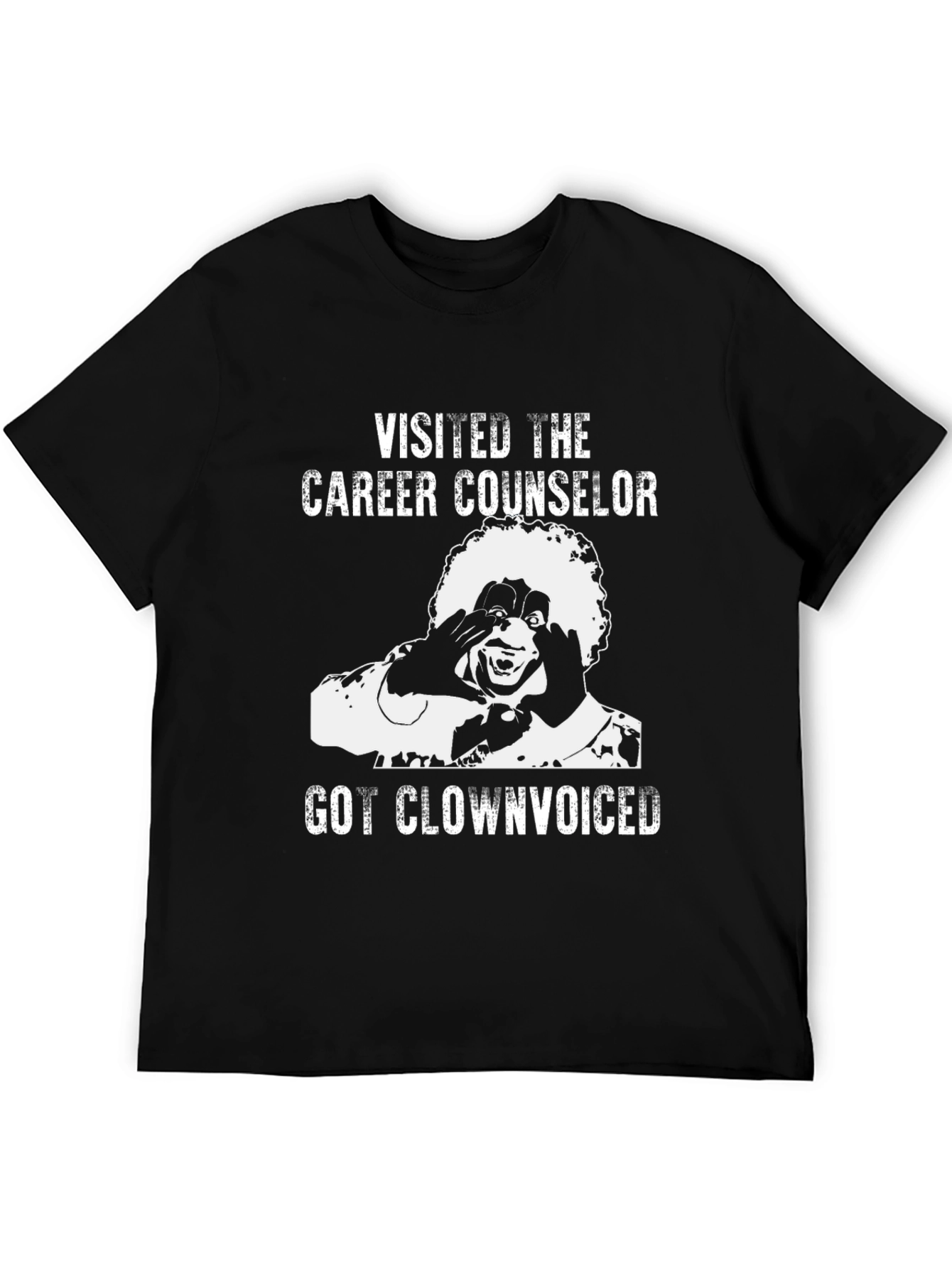 Black Clown Career Counselor Black T-Shirt view 5
