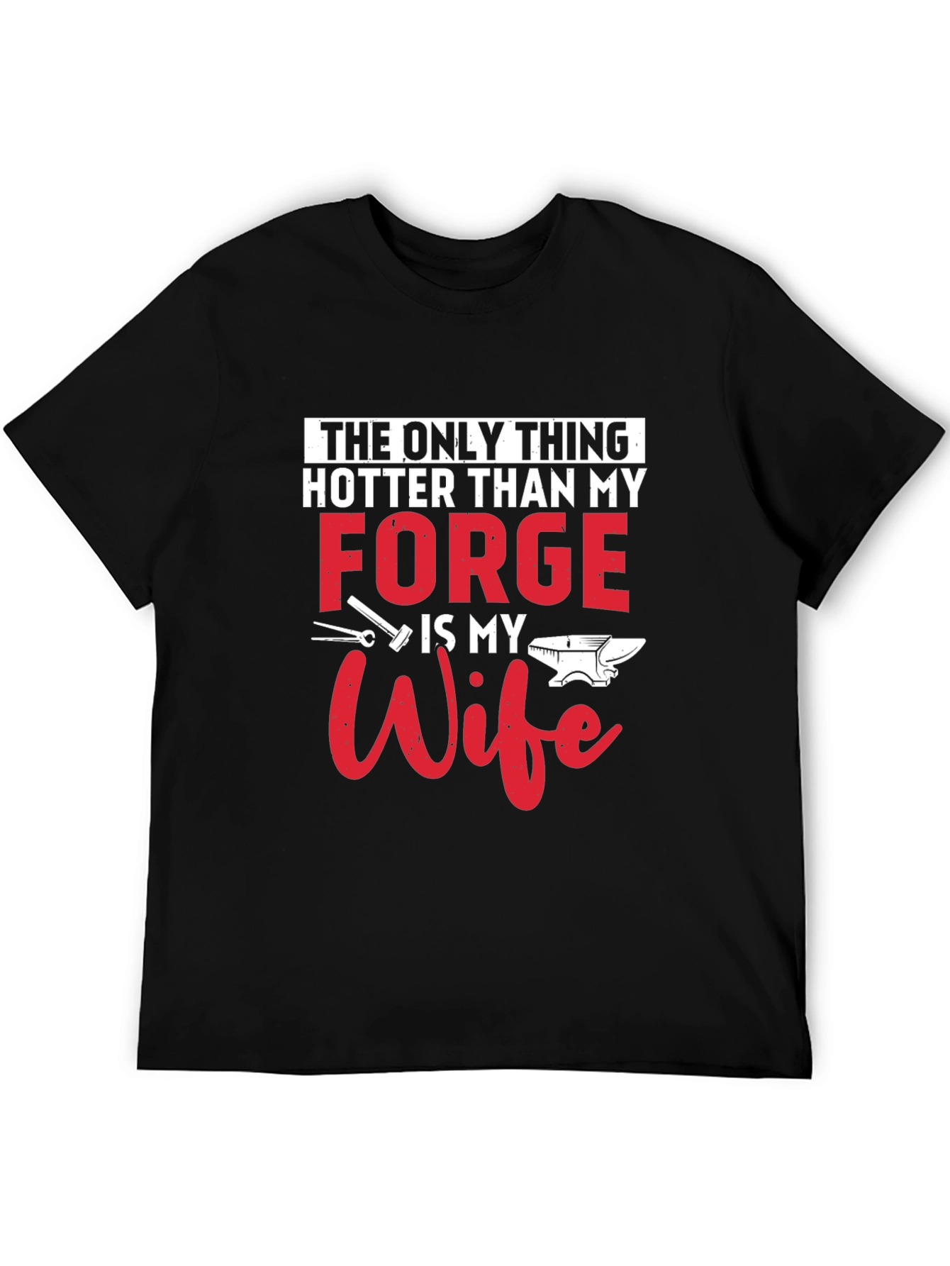 Black Hot Forge Wife Graphic Tee - Black Cotton Blend view 5