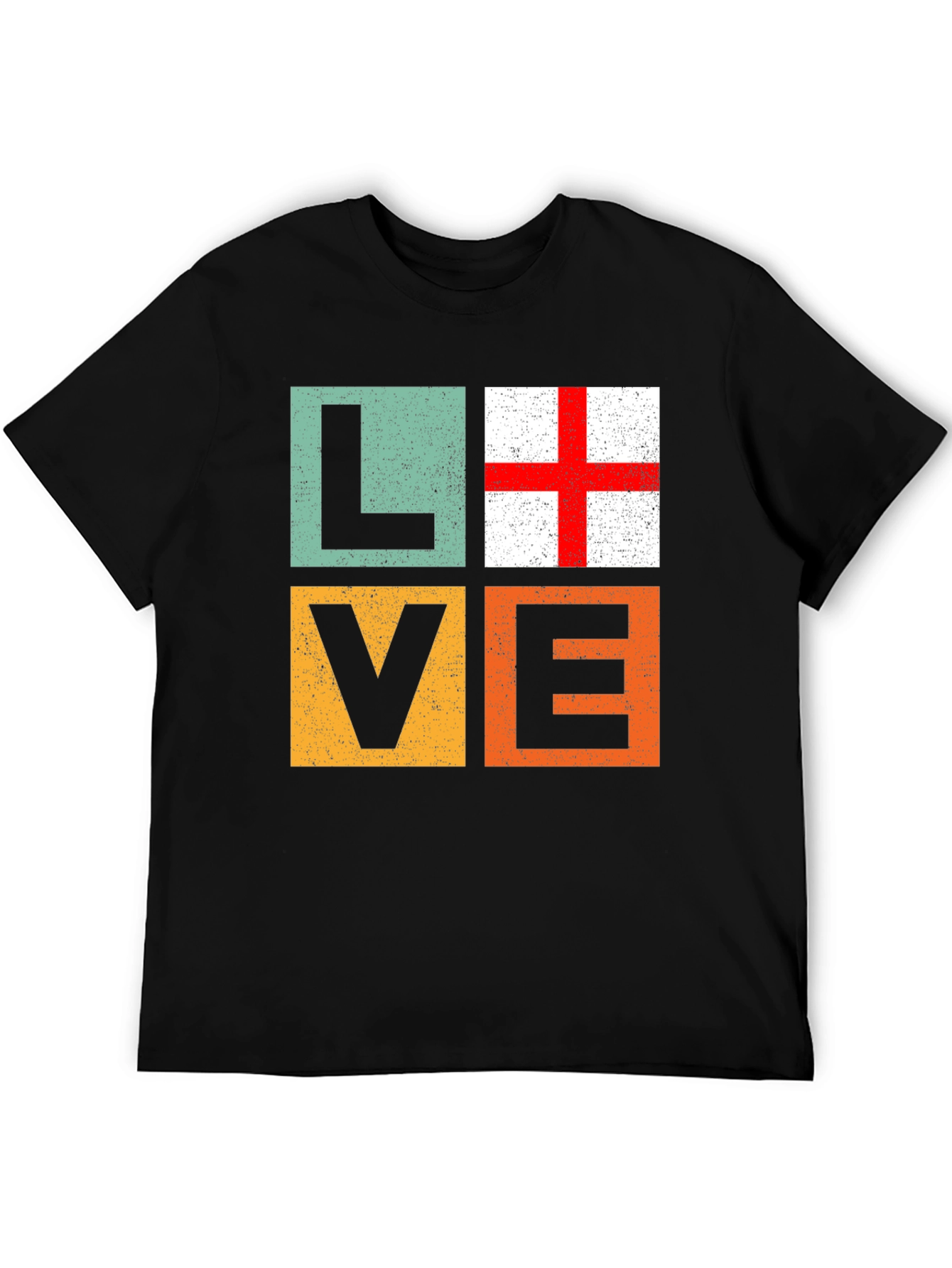 Black Love England Flag T-Shirt - Graphic Tee view 5