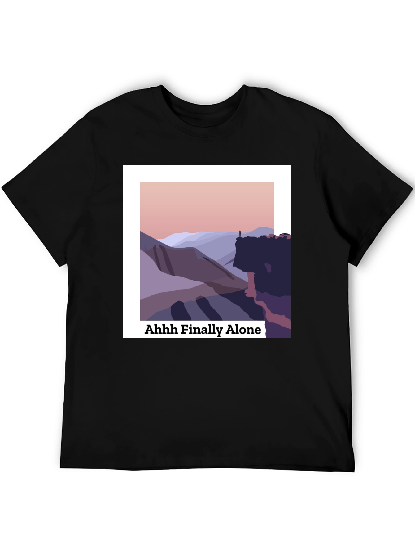 Black Finally Alone Graphic T-Shirt view 5