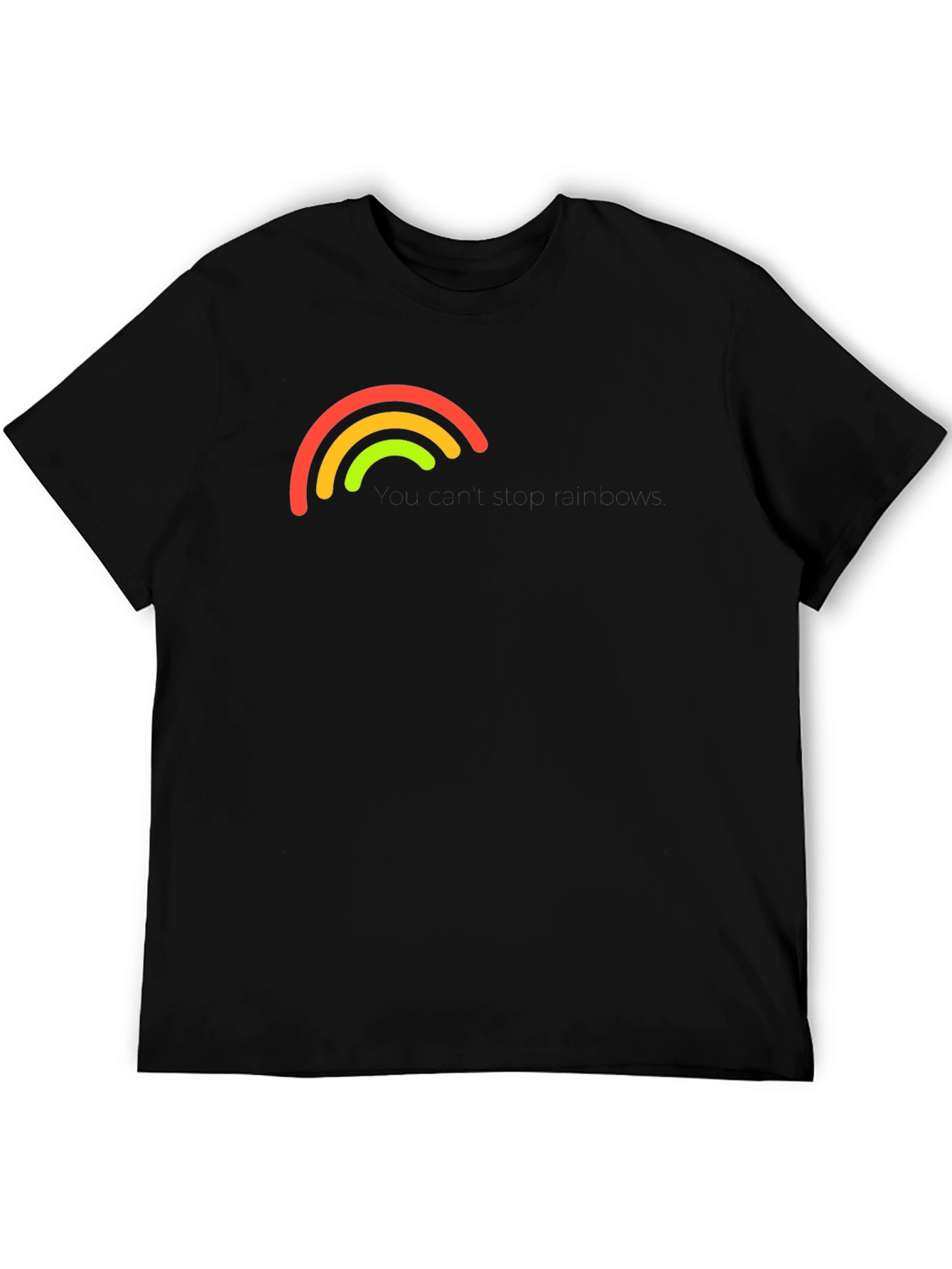 Black Rainbow Arc Graphic Black T-Shirt view 5