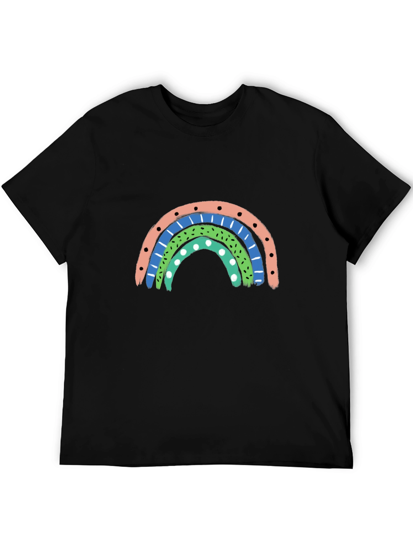 Black Retro Rainbow Graphic Tee view 5