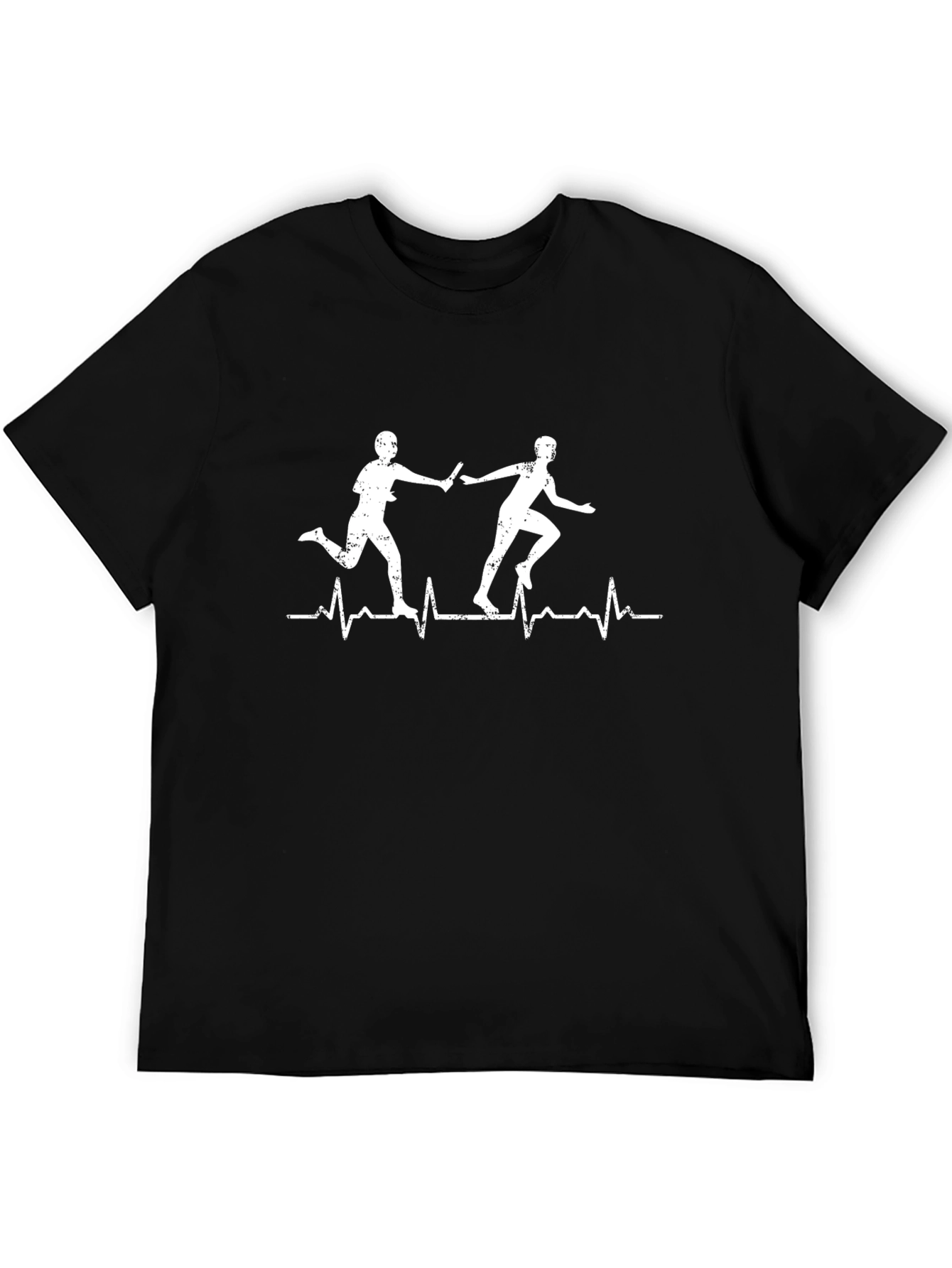 Black Relay Race Heartbeat T-Shirt view 5