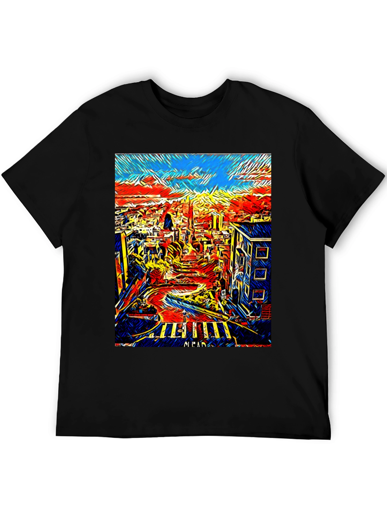 Black San Francisco Art T-Shirt - Cityscape Tee view 5