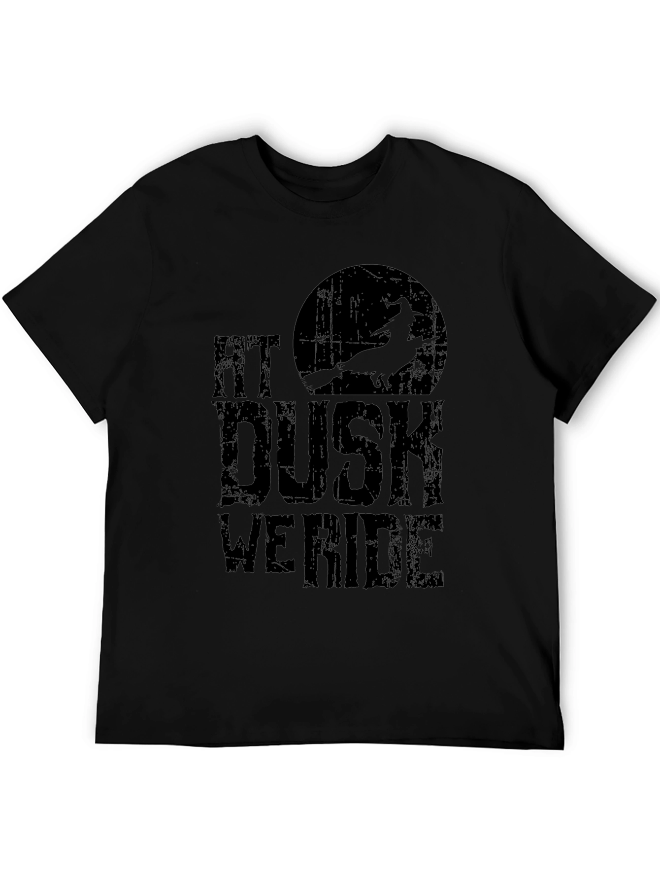 Black At Dusk We Ride T-Shirt - Witch Halloween Tee view 5