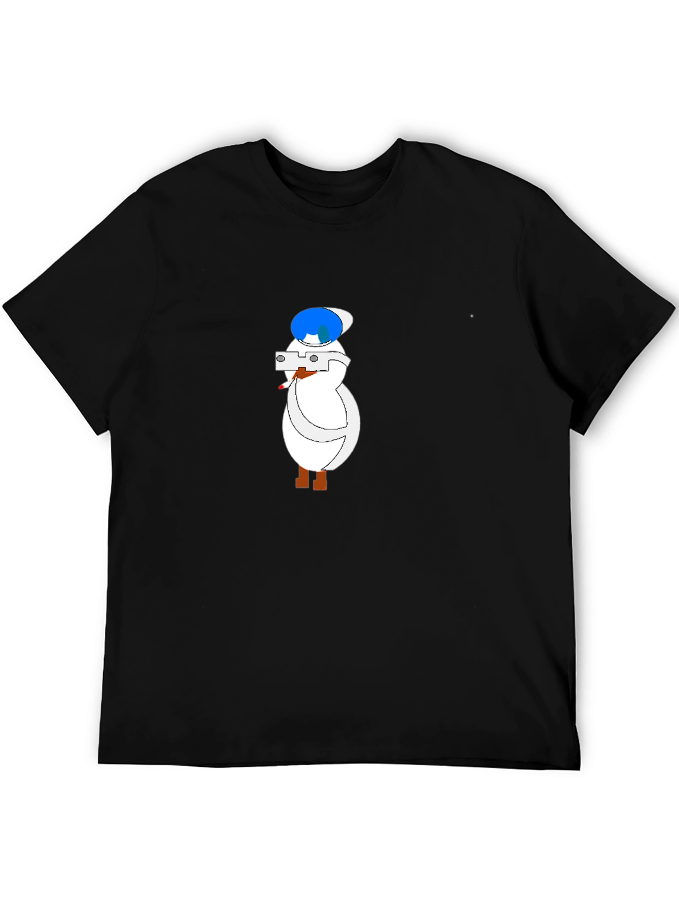 Black Cartoon Duck Tourist Black T-Shirt view 5