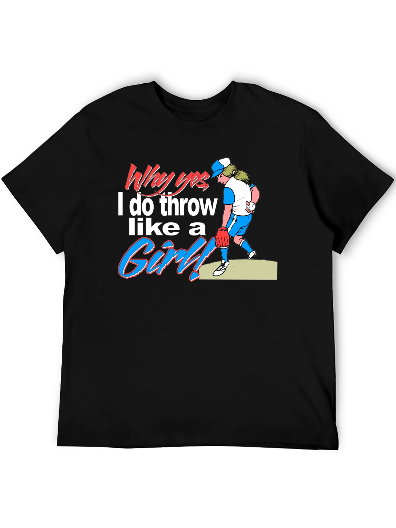 Black Funny 'Throw Like a Girl' Graphic Tee view 5