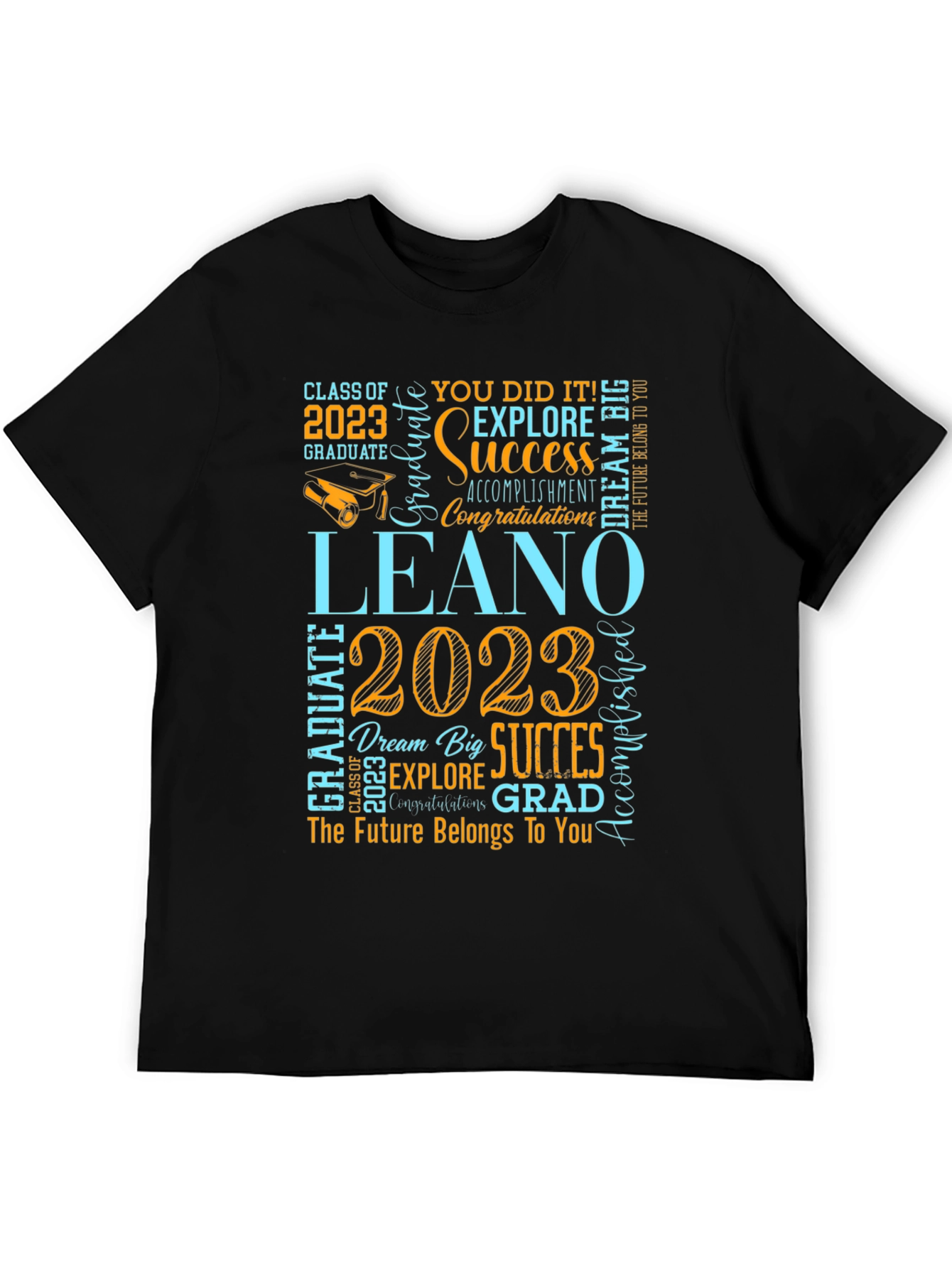 Black LEANO 2023 Graduation T-Shirt: Celebrate Success! view 5