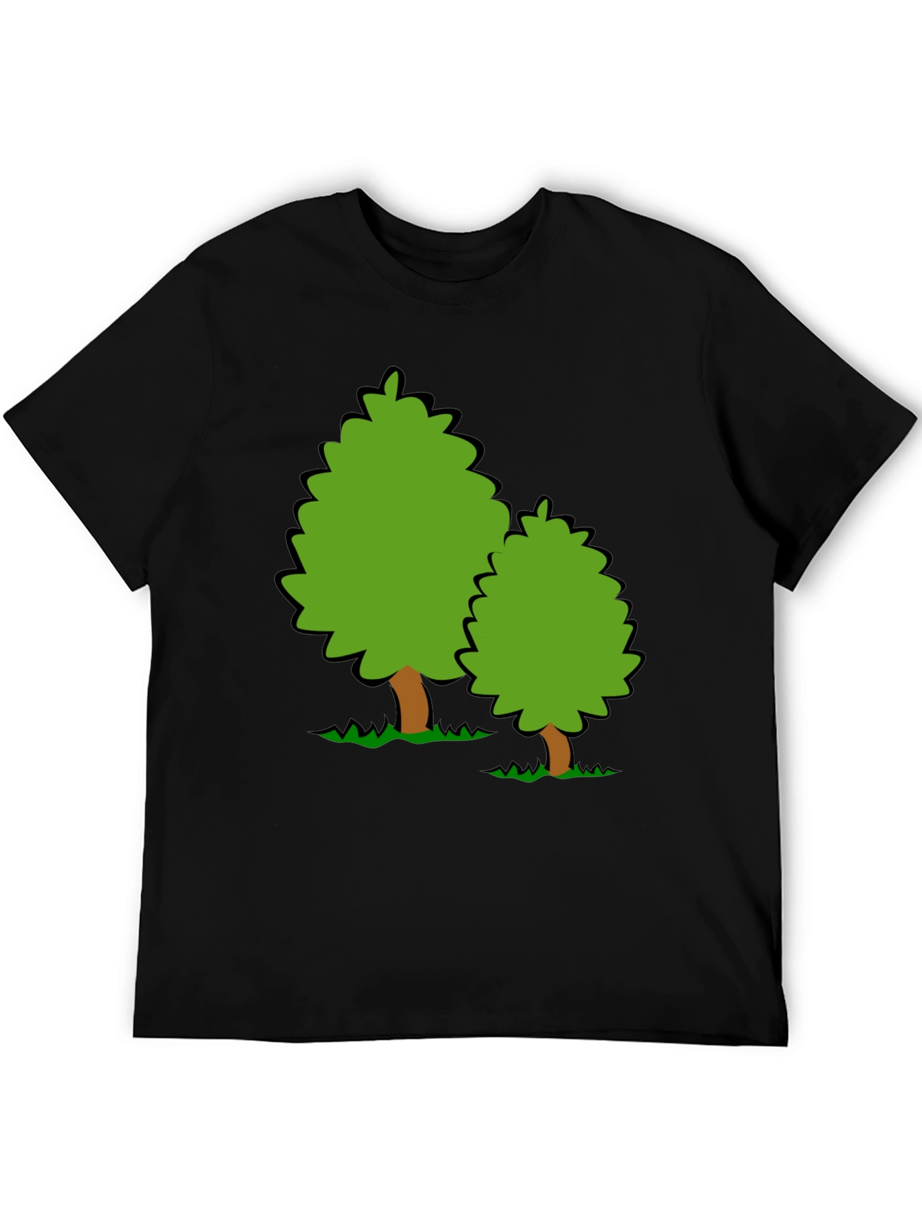 Black Cartoon Tree Graphic Black T-Shirt view 5
