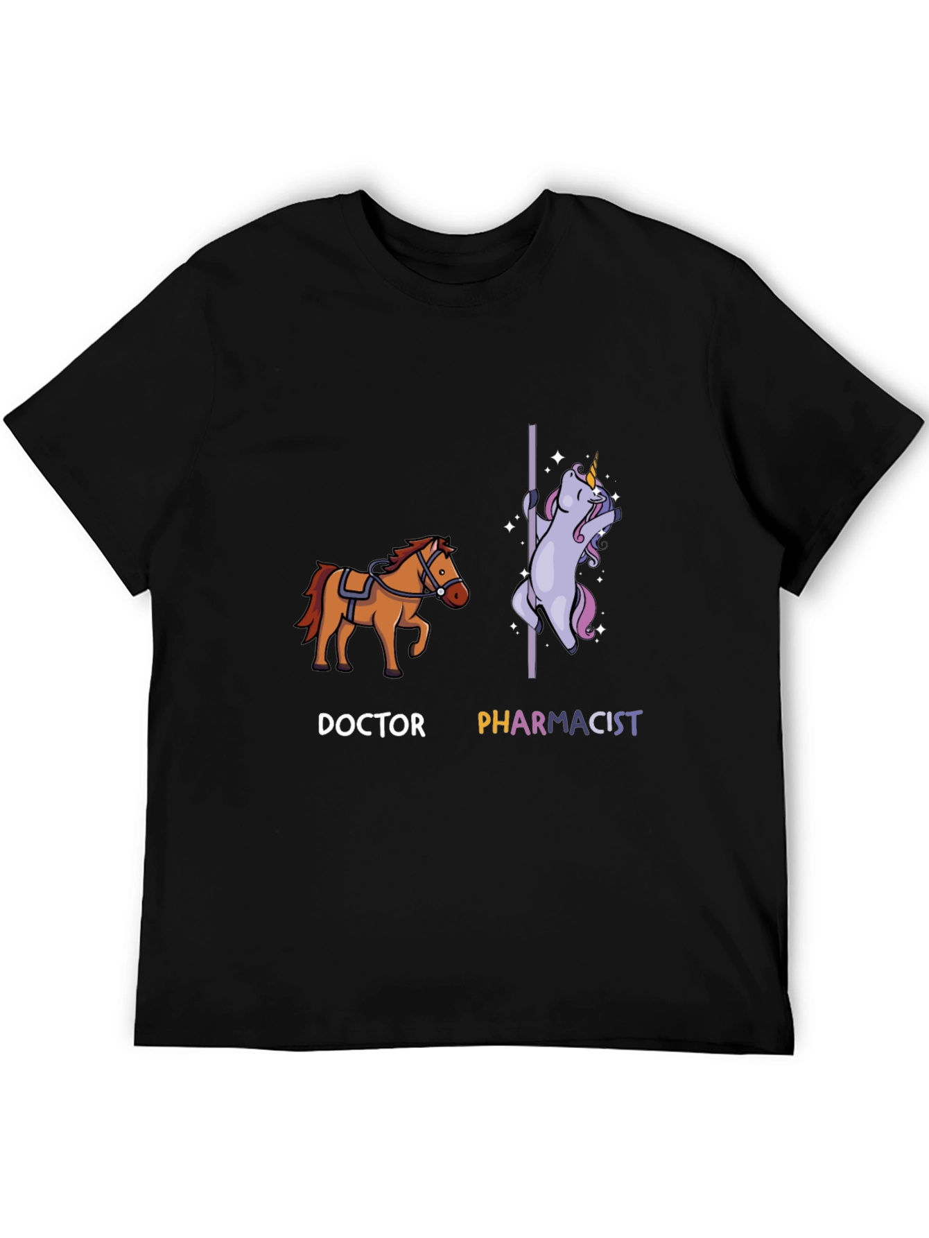 Black Doctor vs Pharmacist T-Shirt | Funny Unicorn Tee view 5