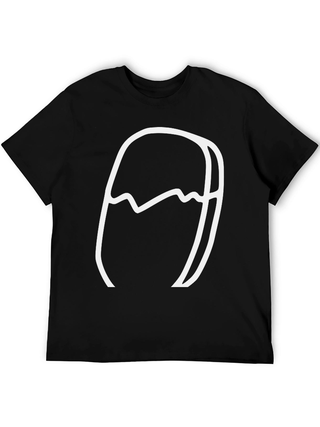 Black Abstract Mountain Graphic Tee view 5
