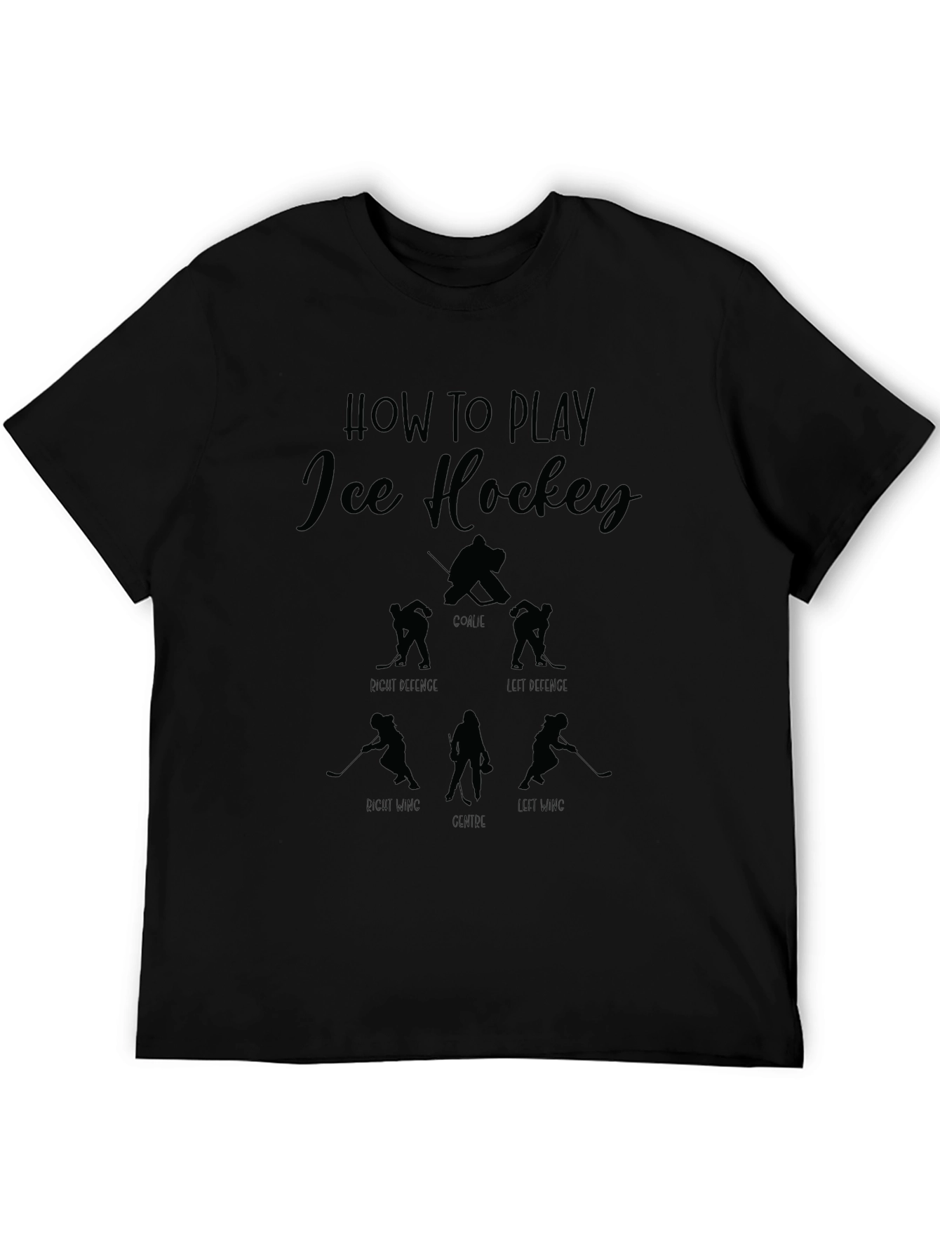 Black Ice Hockey Positions Graphic Tee view 5
