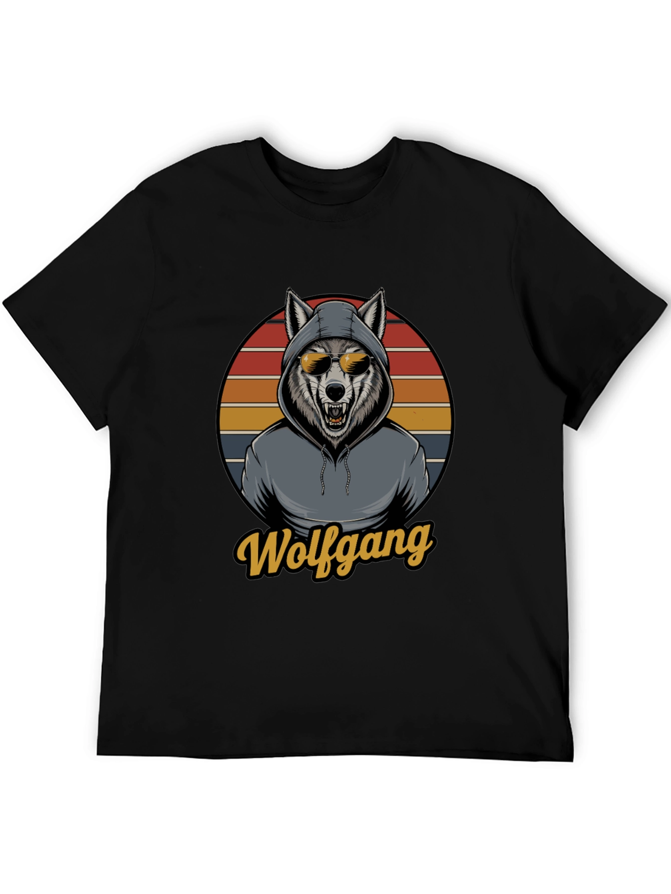 Black Wolfgang Wolf Graphic T-Shirt view 5