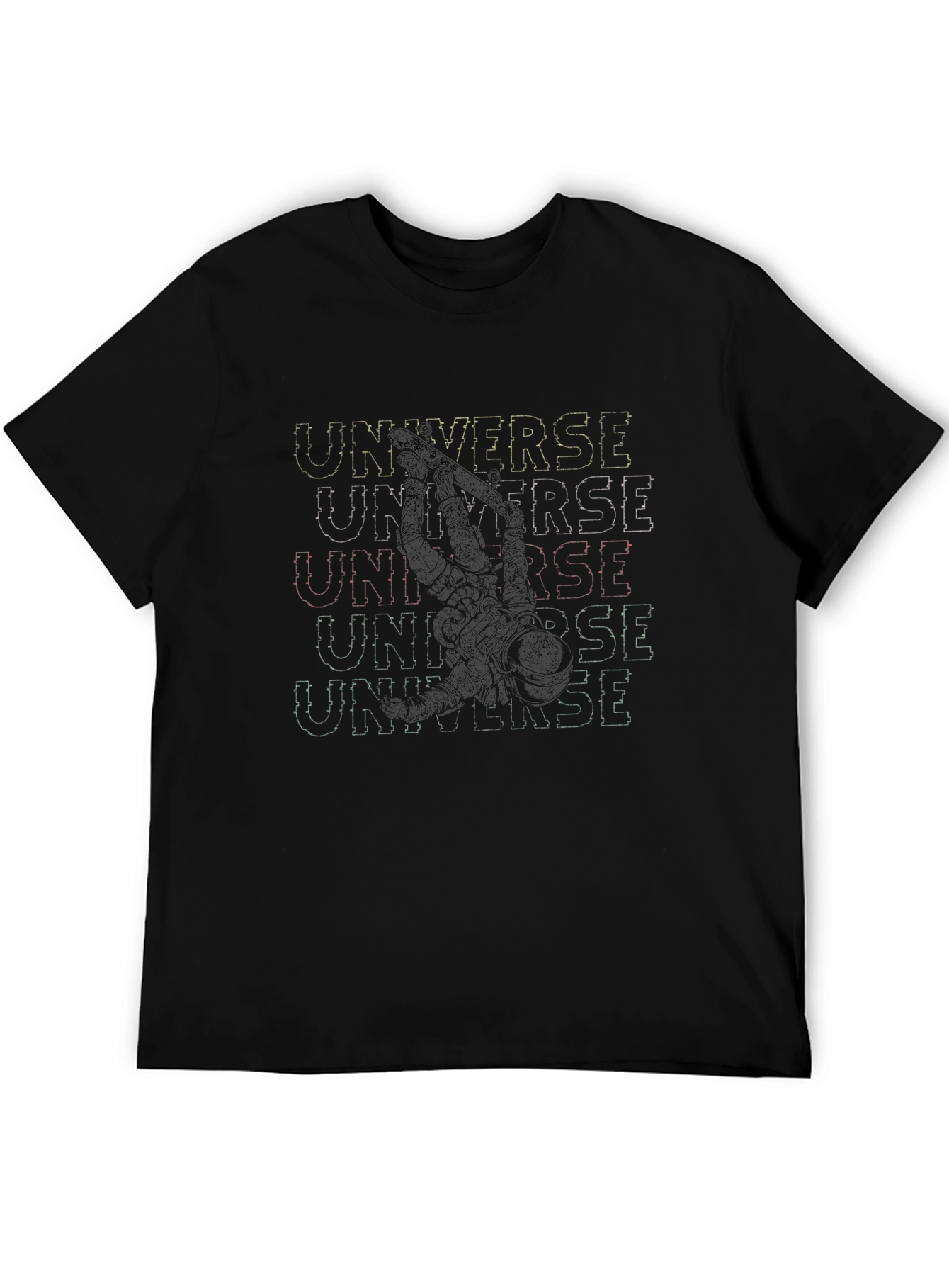 Black Universe Graphic Print Black T-Shirt view 5