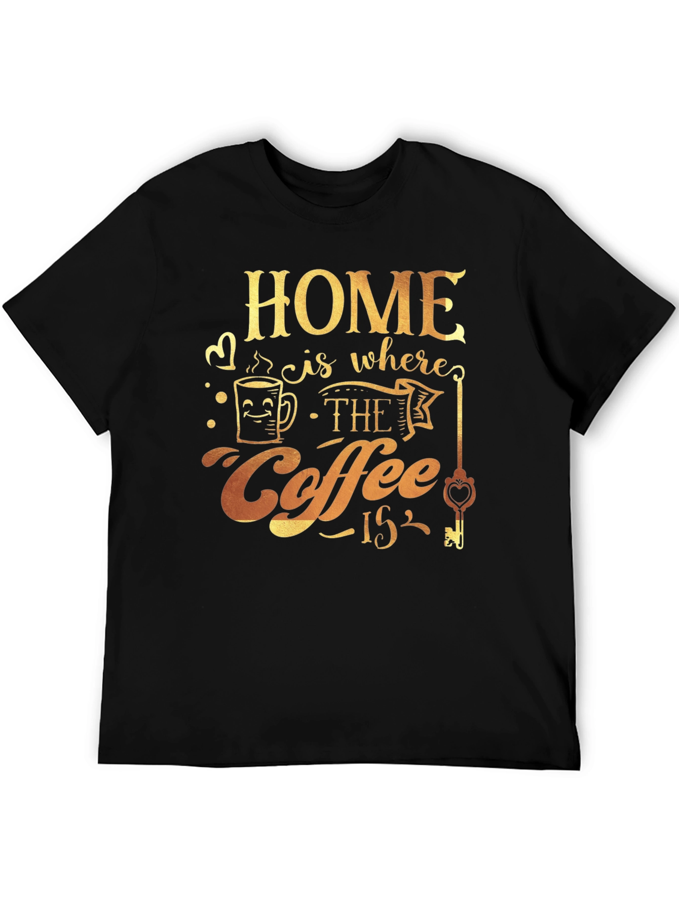 Black Home is Where the Coffee Is T-Shirt view 5